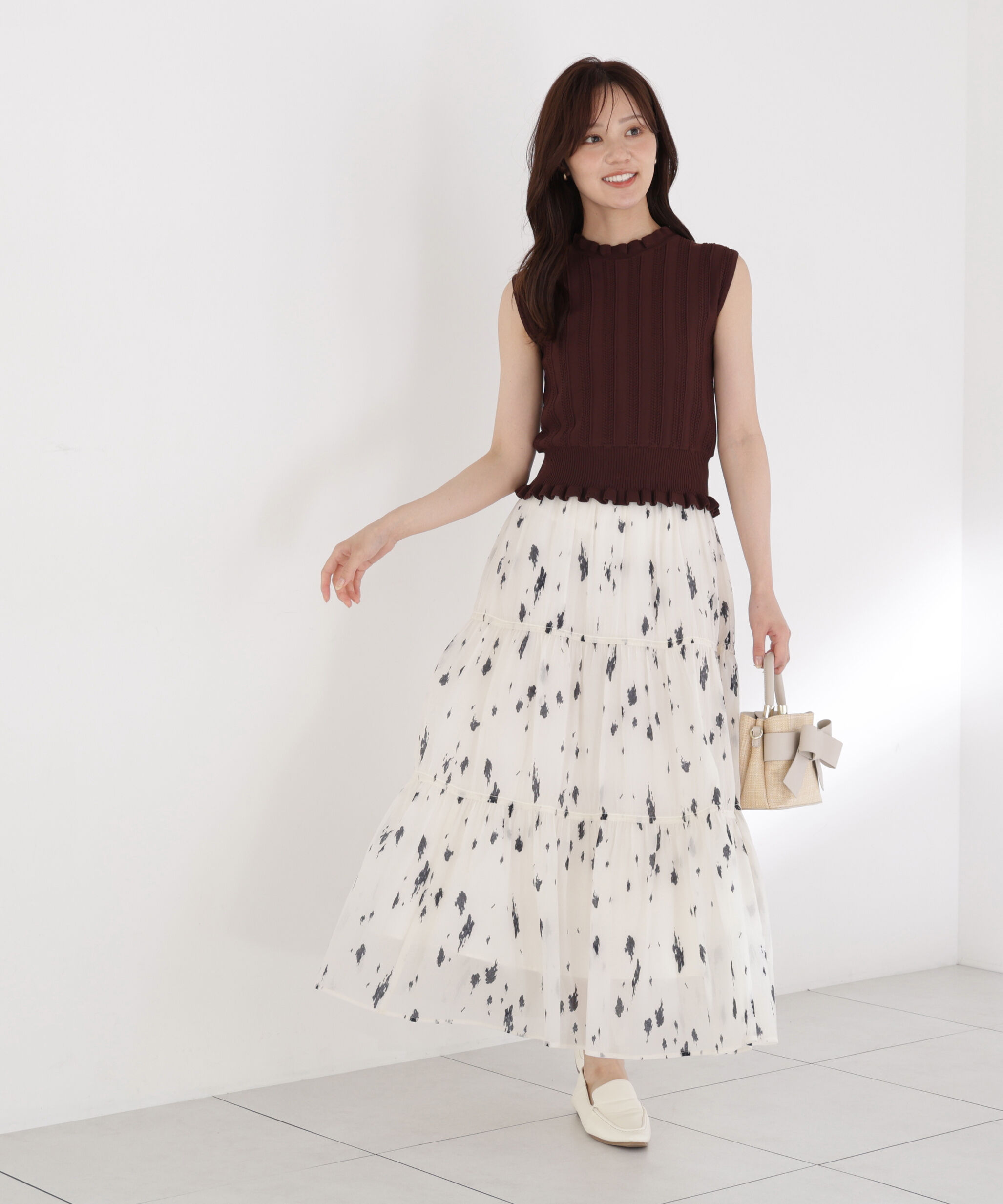 PROPORTION BODY DRESSING「楊柳加工ティアードスカート」|スカート|