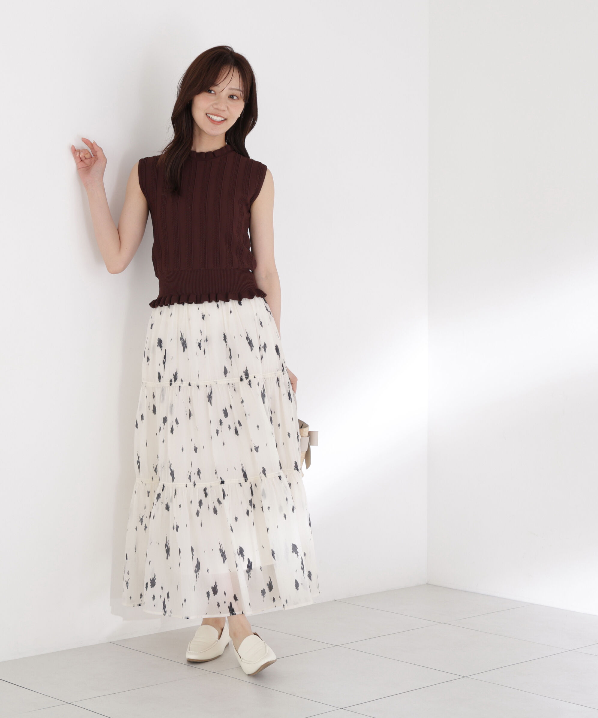 PROPORTION BODY DRESSING「楊柳加工ティアードスカート」|スカート|