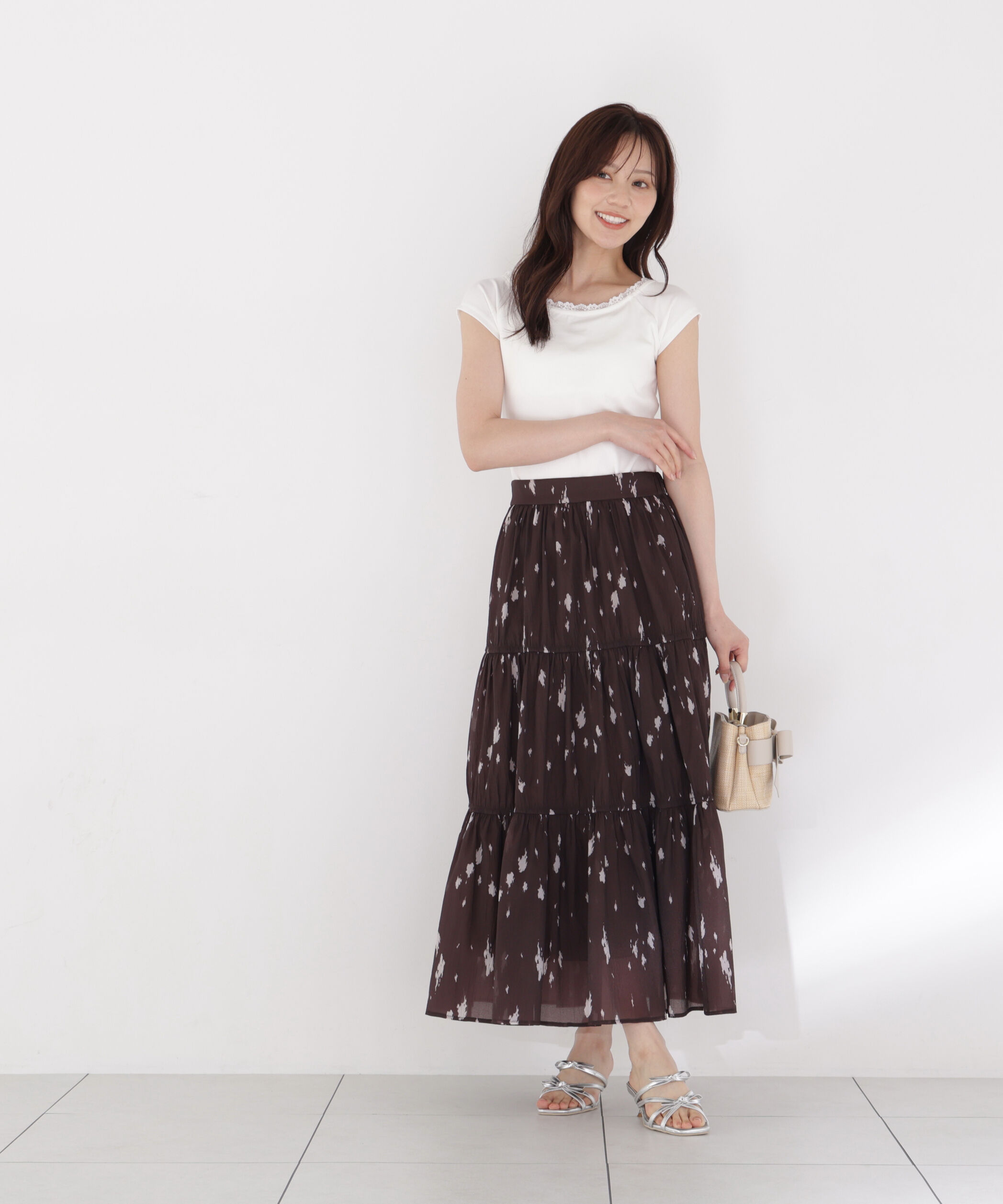 PROPORTION BODY DRESSING「楊柳加工ティアードスカート」|スカート|