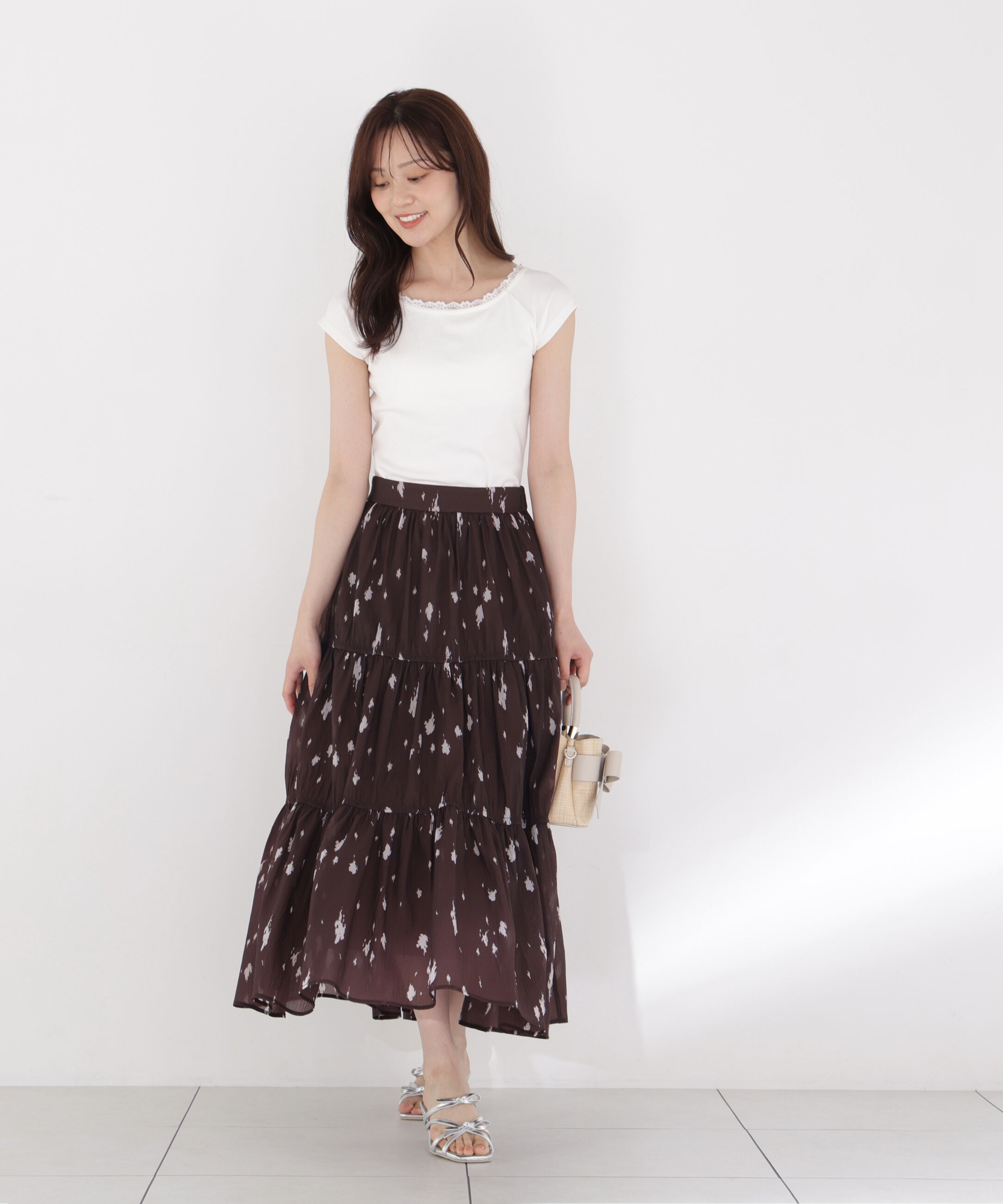 PROPORTION BODY DRESSING「楊柳加工ティアードスカート」|スカート|