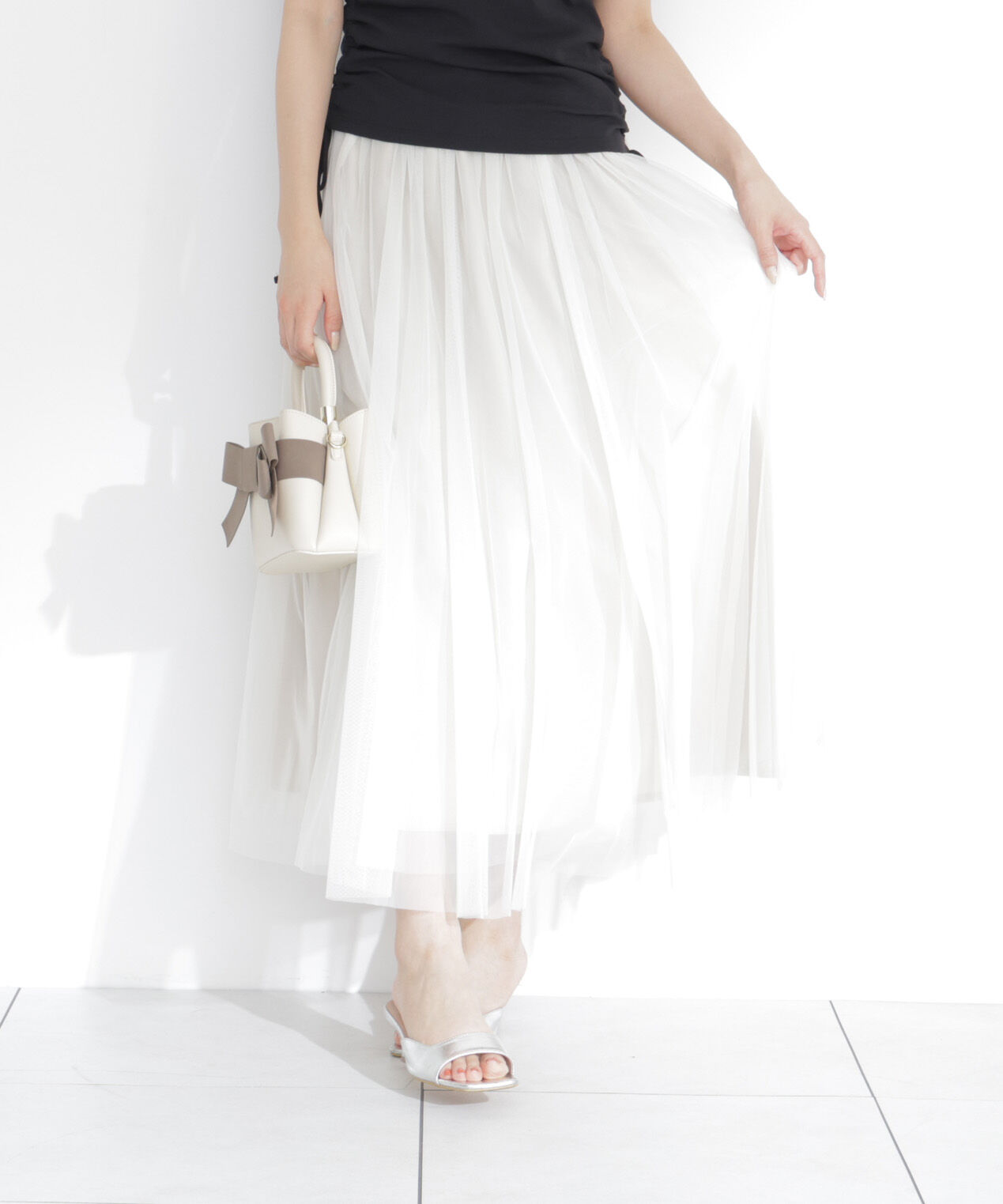 PROPORTION BODY DRESSING「＜EDIT COLOGNE＞リボン付きチュールスカート」|スカート|