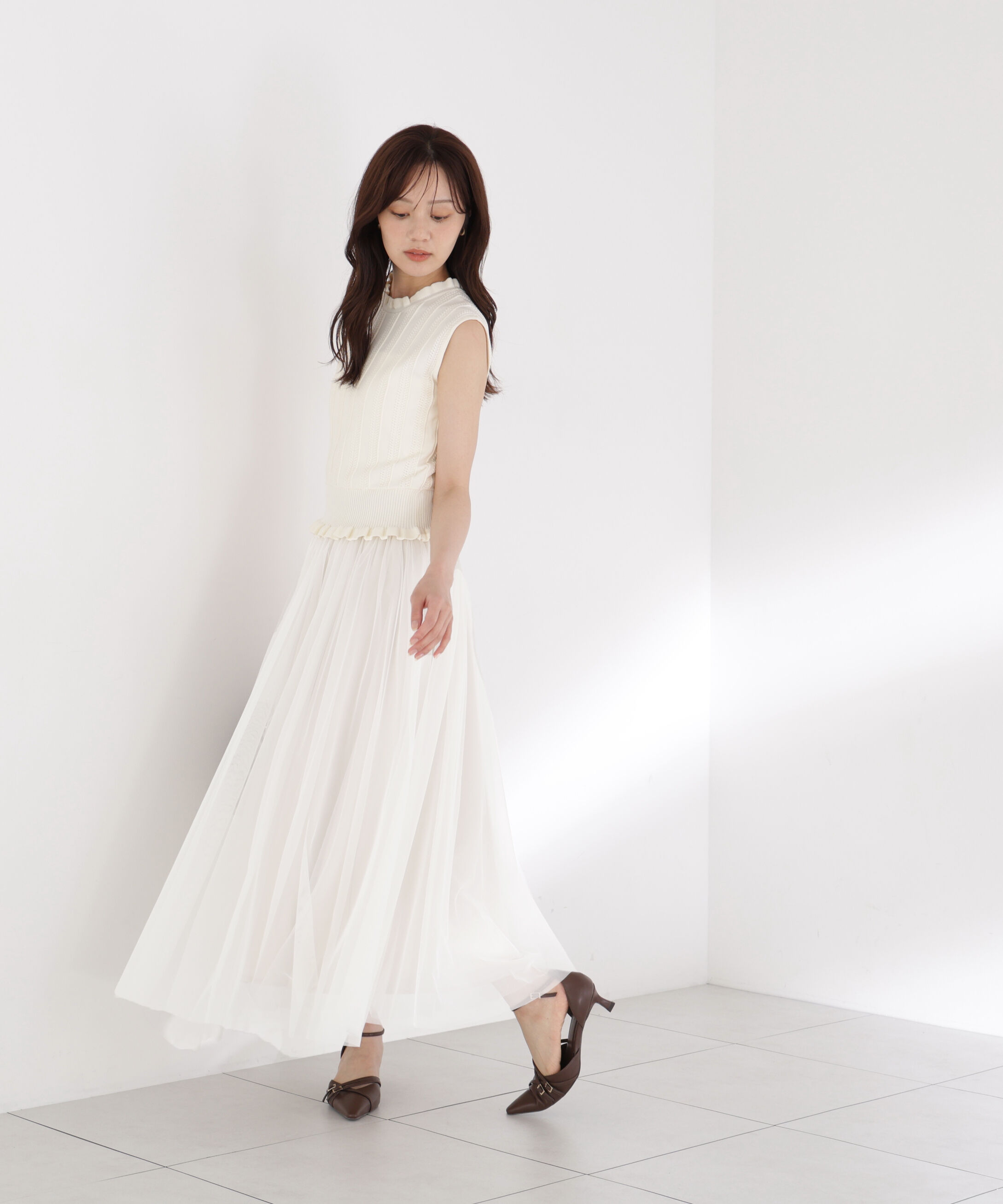 PROPORTION BODY DRESSING「＜EDIT COLOGNE＞リボン付きチュールスカート」|スカート|