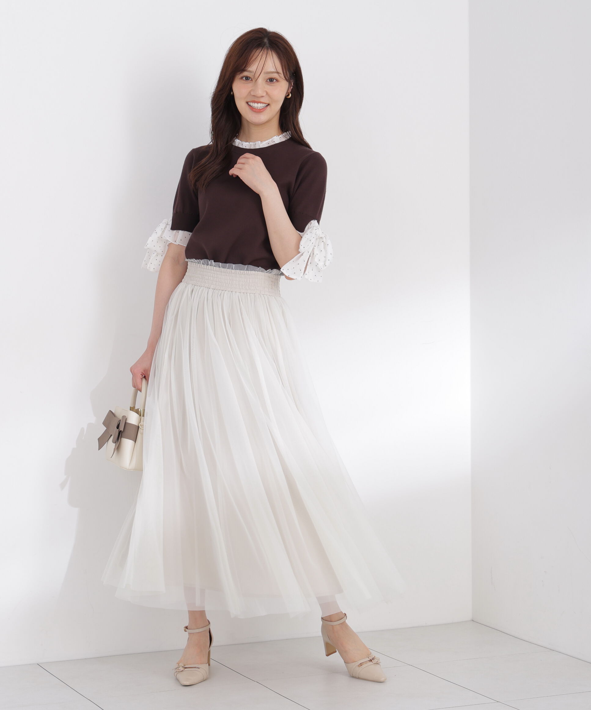 PROPORTION BODY DRESSING「＜EDIT COLOGNE＞リボン付きチュールスカート」|スカート|