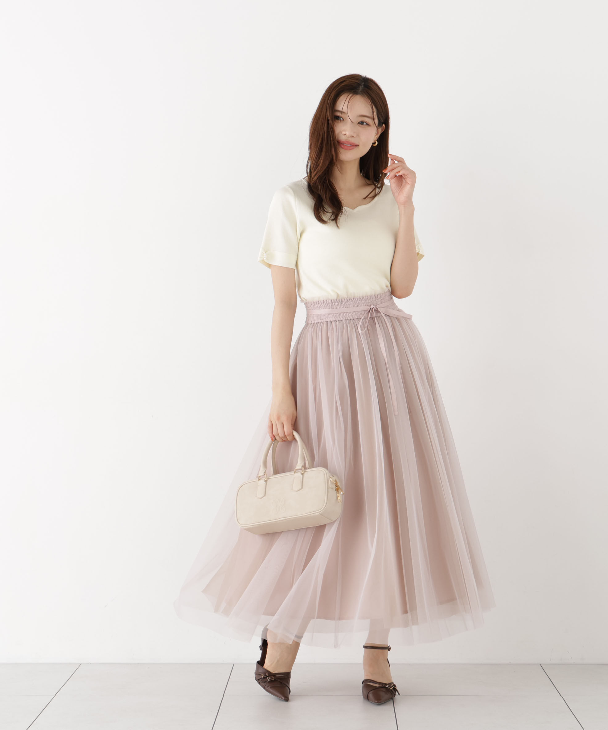 PROPORTION BODY DRESSING「＜EDIT COLOGNE＞リボン付きチュールスカート」|スカート|
