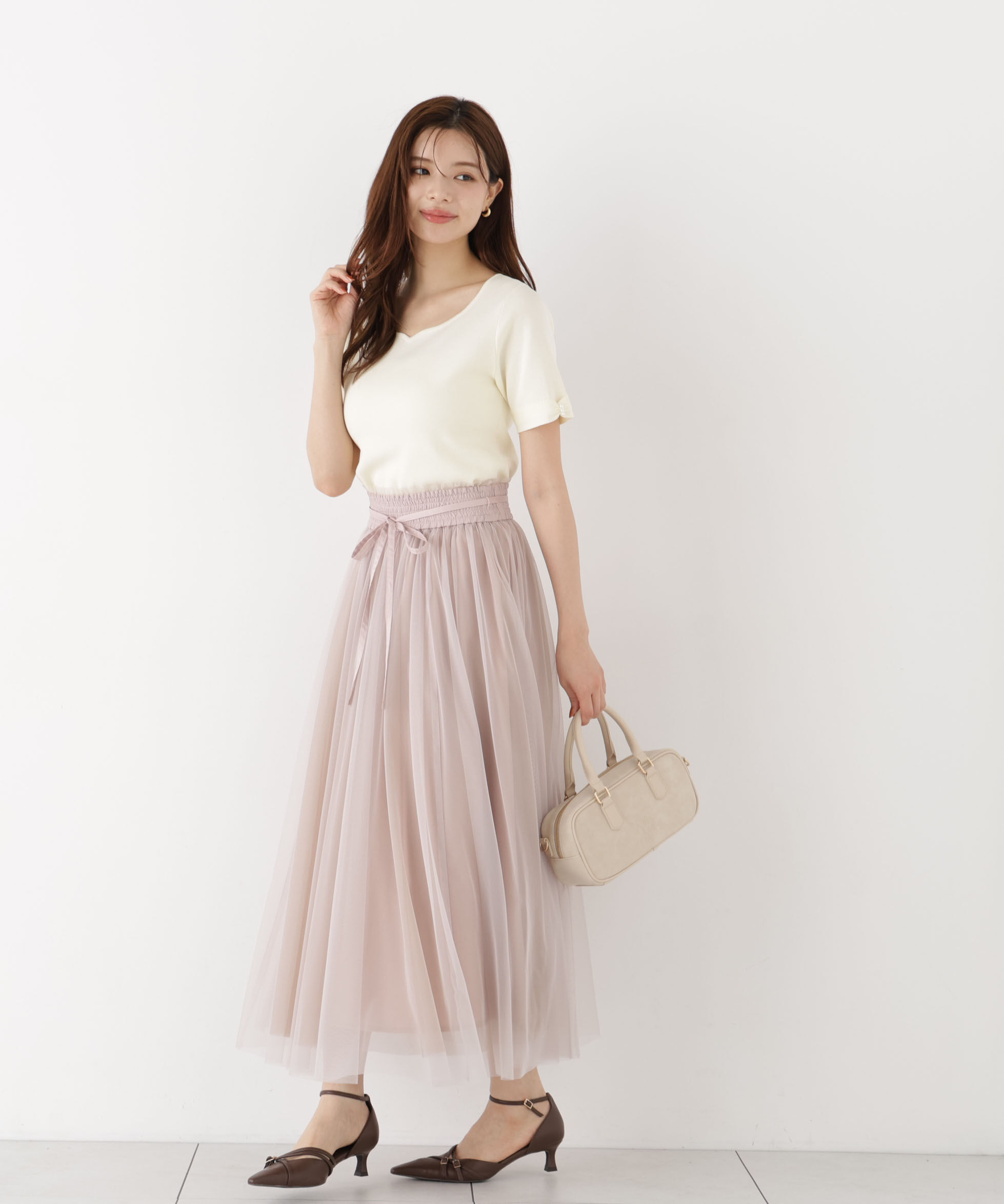 PROPORTION BODY DRESSING「＜EDIT COLOGNE＞リボン付きチュールスカート」|スカート|