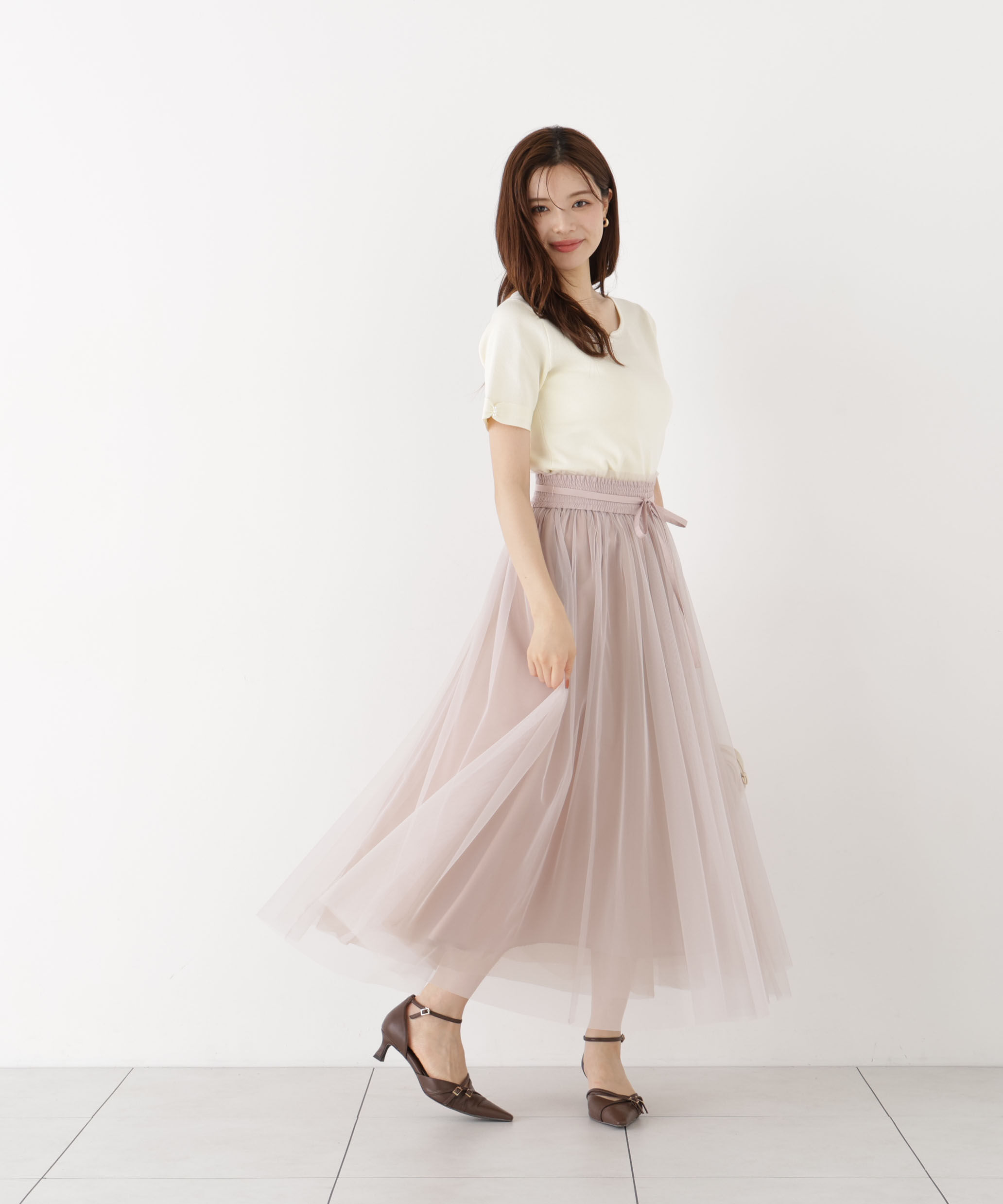 PROPORTION BODY DRESSING「＜EDIT COLOGNE＞リボン付きチュールスカート」|スカート|