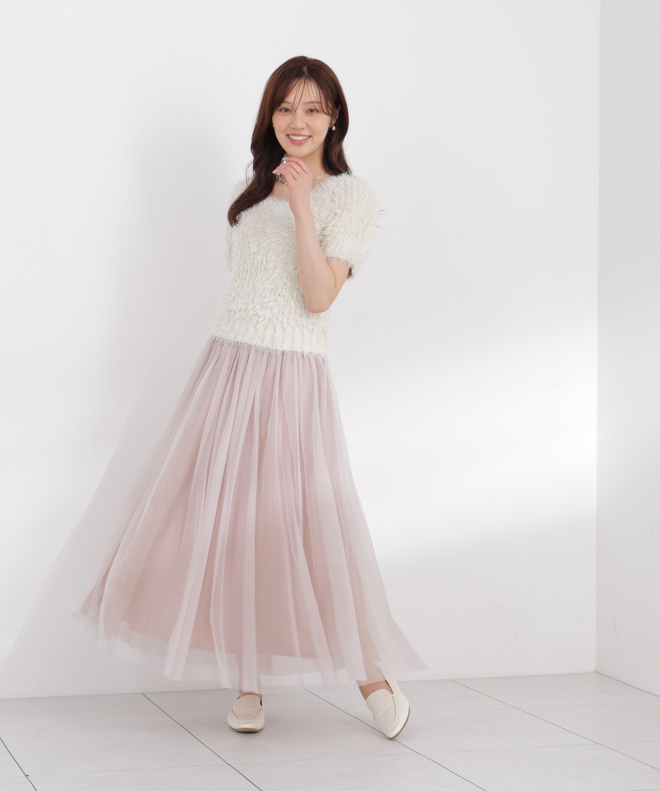 PROPORTION BODY DRESSING「＜EDIT COLOGNE＞リボン付きチュールスカート」|スカート|