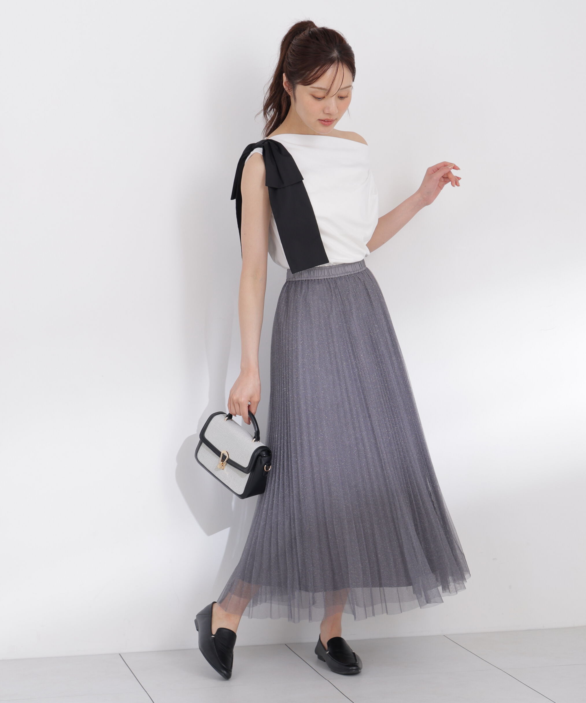PROPORTION BODY DRESSING「＜EDIT COLOGNE＞ラメプリーツスカート」|スカート|