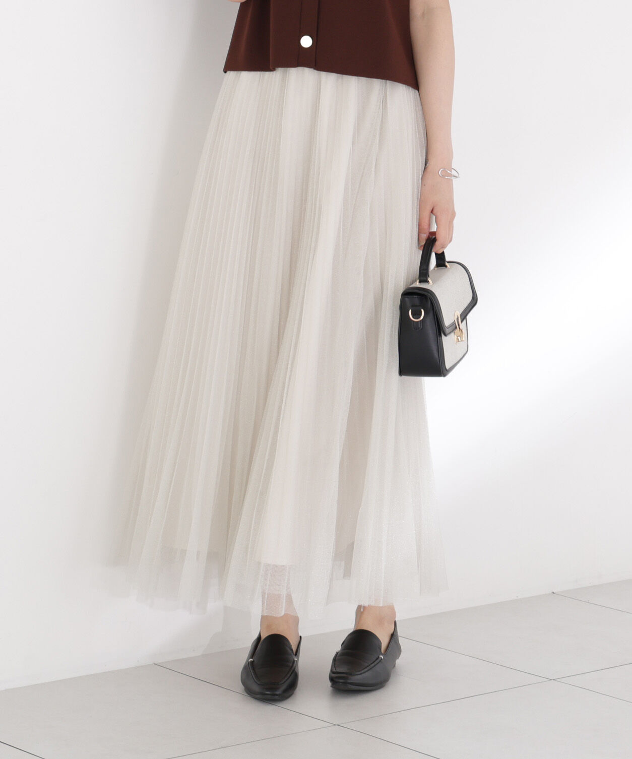 PROPORTION BODY DRESSING「＜EDIT COLOGNE＞ラメプリーツスカート」|スカート|