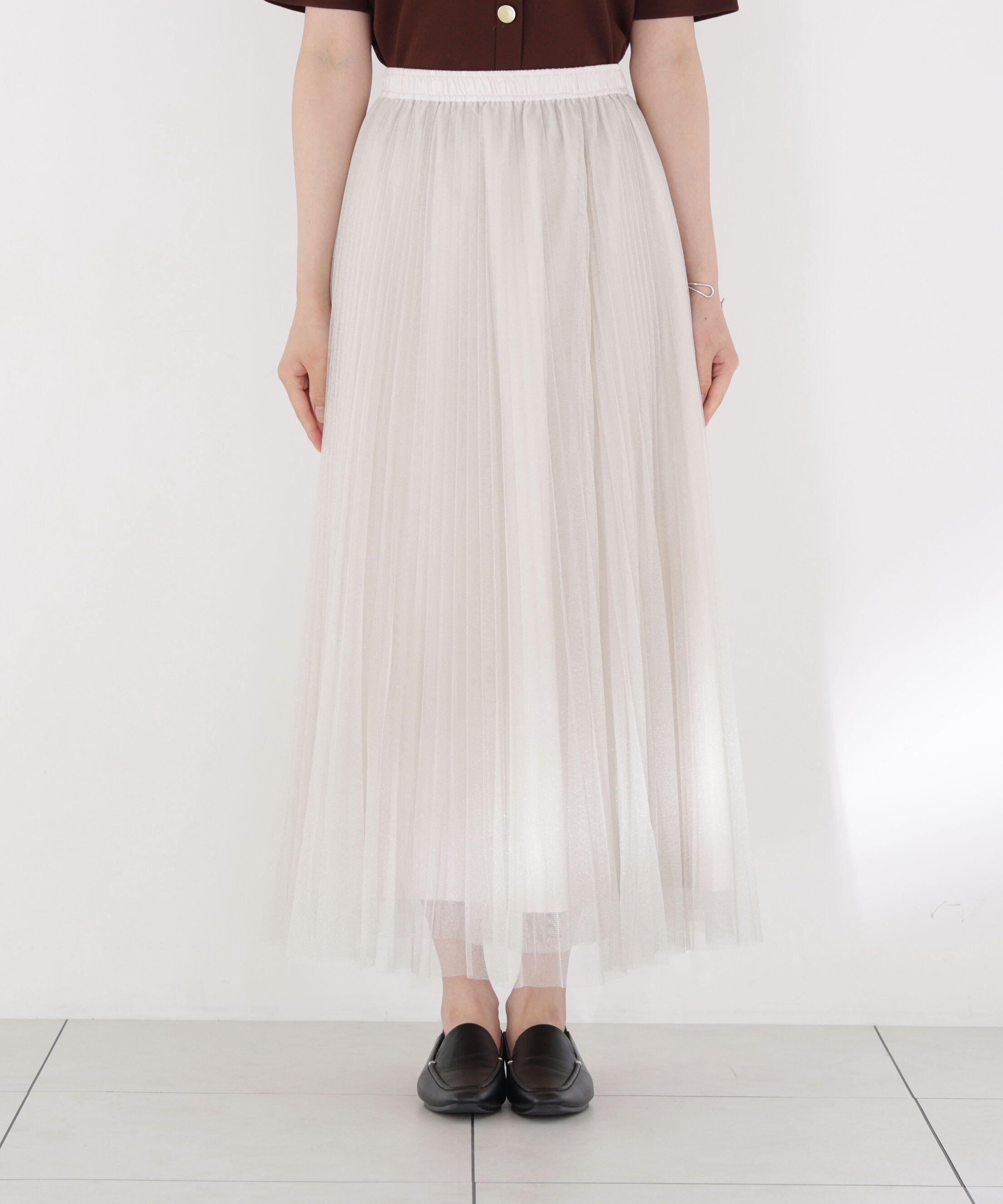 PROPORTION BODY DRESSING「＜EDIT COLOGNE＞ラメプリーツスカート」|スカート|