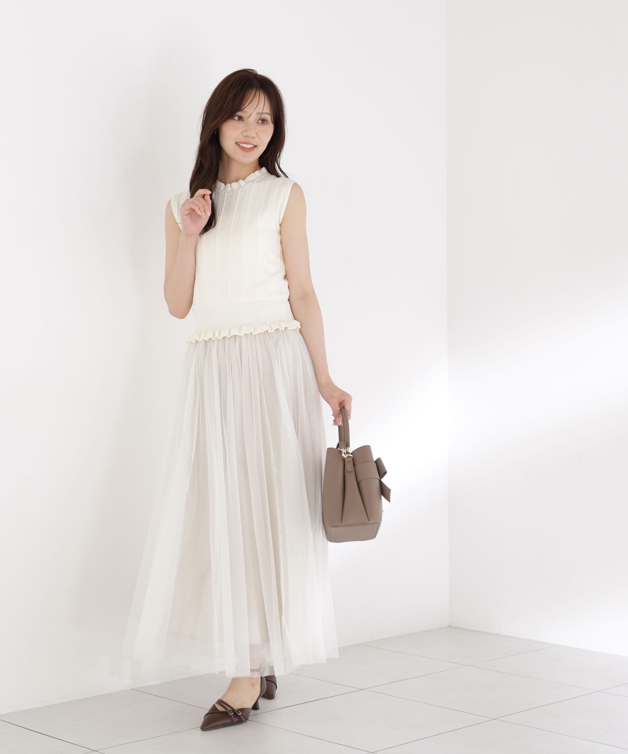 PROPORTION BODY DRESSING「レース編みノースリーブニット」|ニット・セーター|