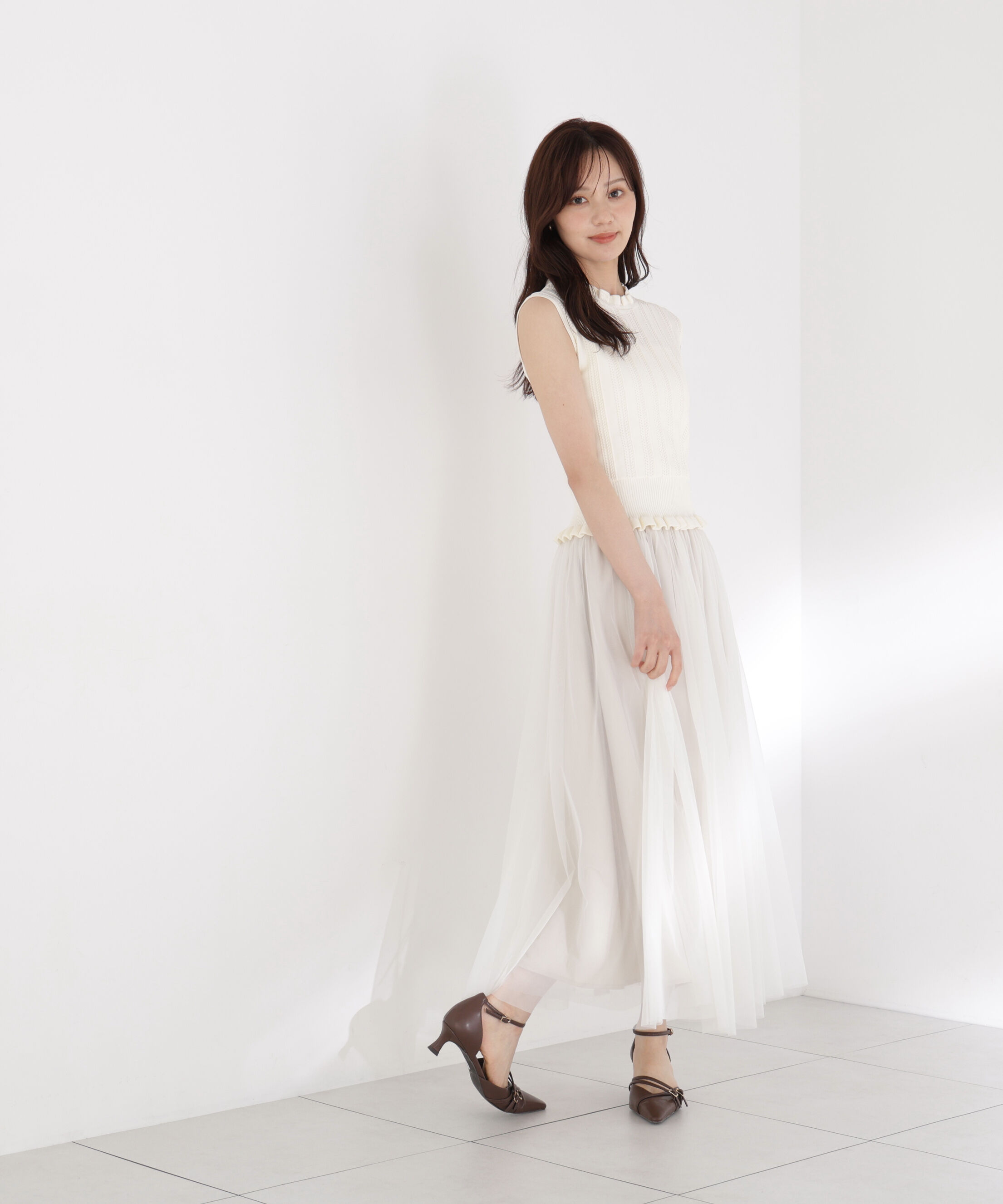 PROPORTION BODY DRESSING「レース編みノースリーブニット」|ニット・セーター|