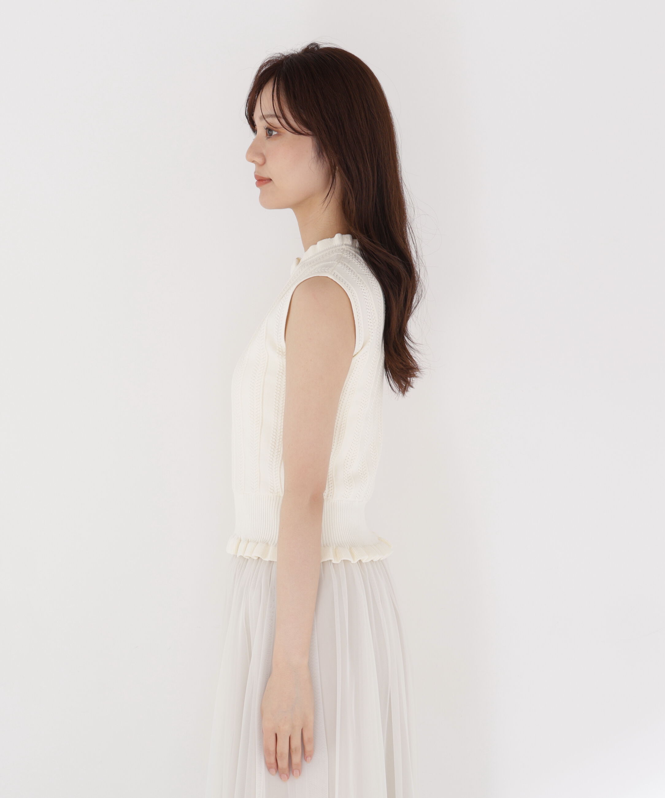 PROPORTION BODY DRESSING「レース編みノースリーブニット」|ニット・セーター|