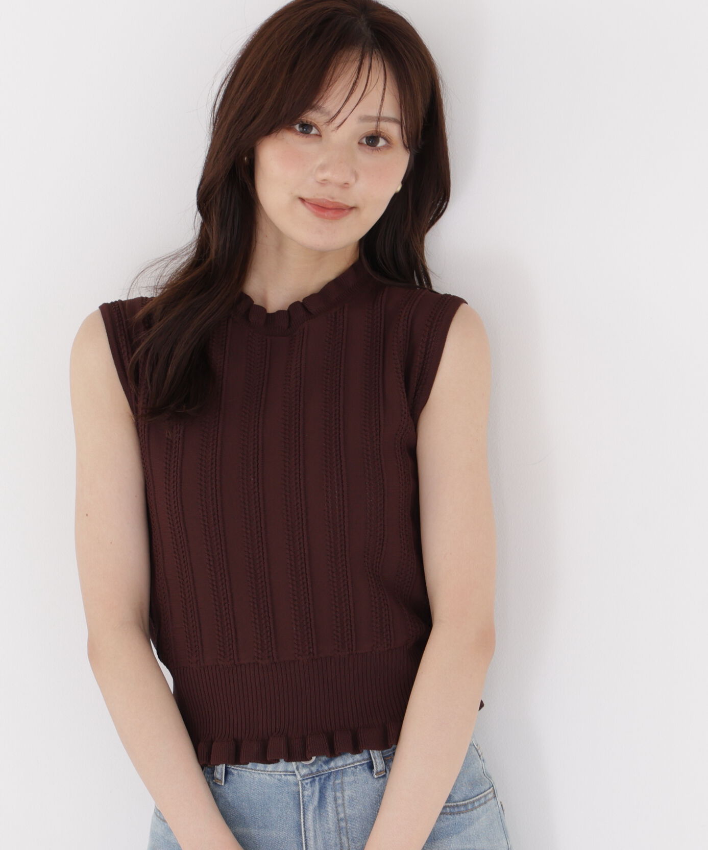 PROPORTION BODY DRESSING「レース編みノースリーブニット」|ニット・セーター|