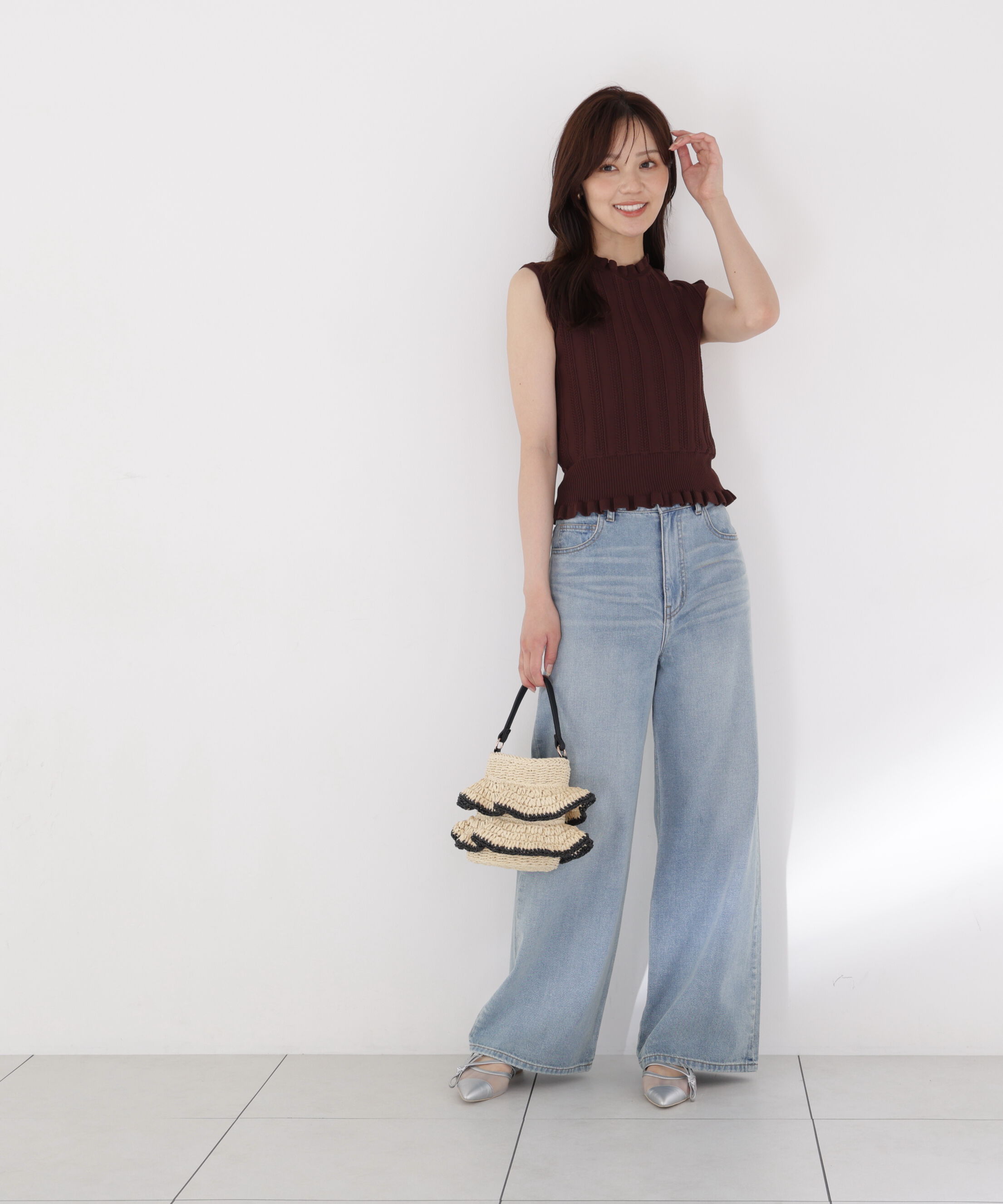 PROPORTION BODY DRESSING「レース編みノースリーブニット」|ニット・セーター|