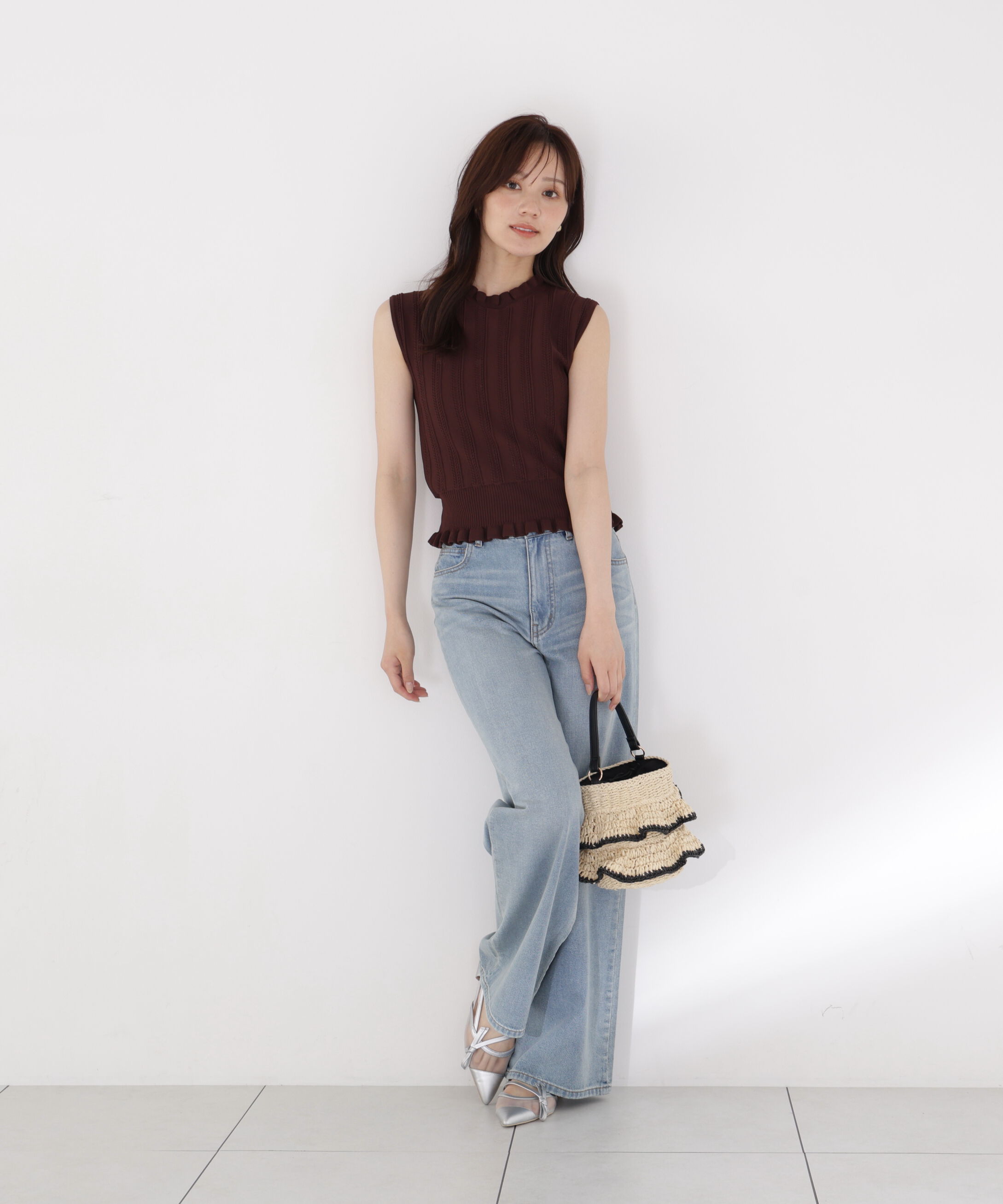 PROPORTION BODY DRESSING「レース編みノースリーブニット」|ニット・セーター|