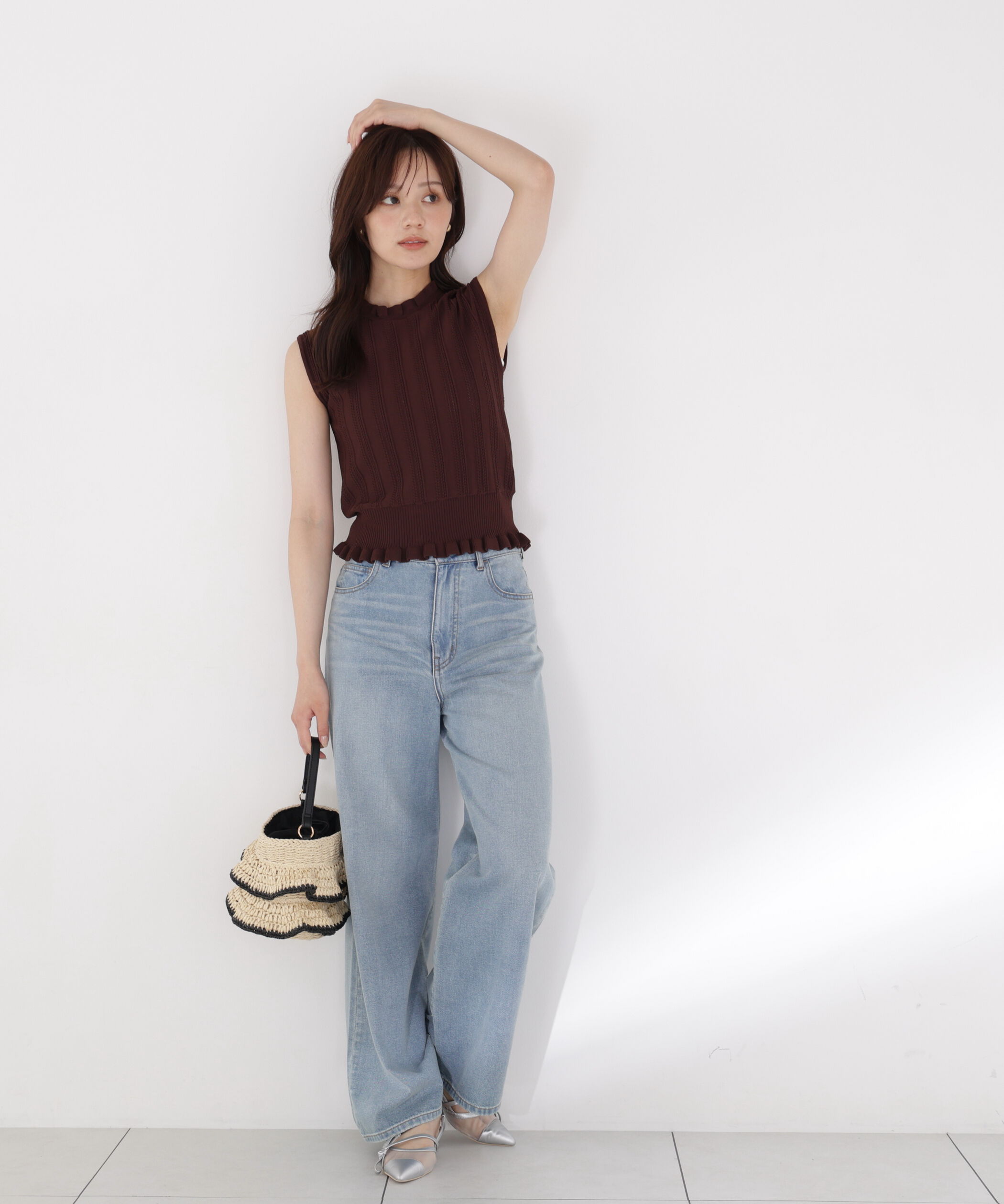 PROPORTION BODY DRESSING「レース編みノースリーブニット」|ニット・セーター|