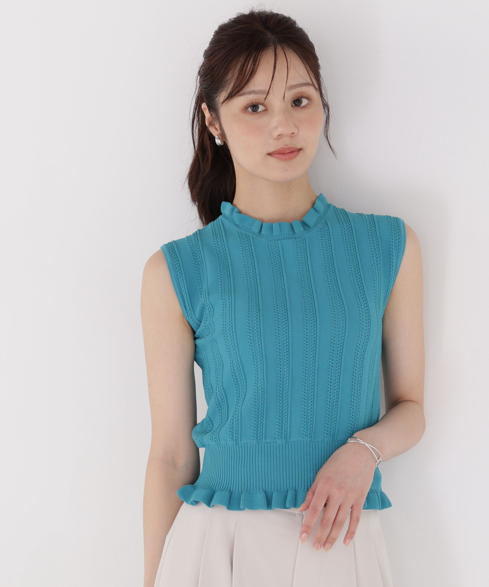 PROPORTION BODY DRESSING「レース編みノースリーブニット」|ニット・セーター|
