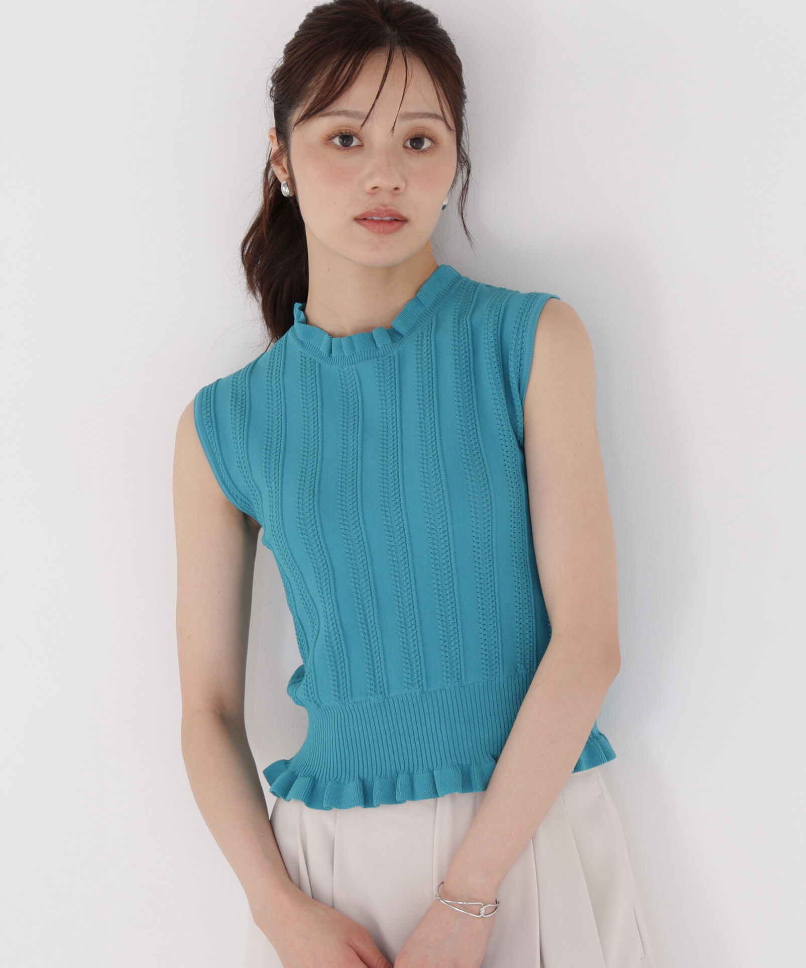 PROPORTION BODY DRESSING「レース編みノースリーブニット」|ニット・セーター|