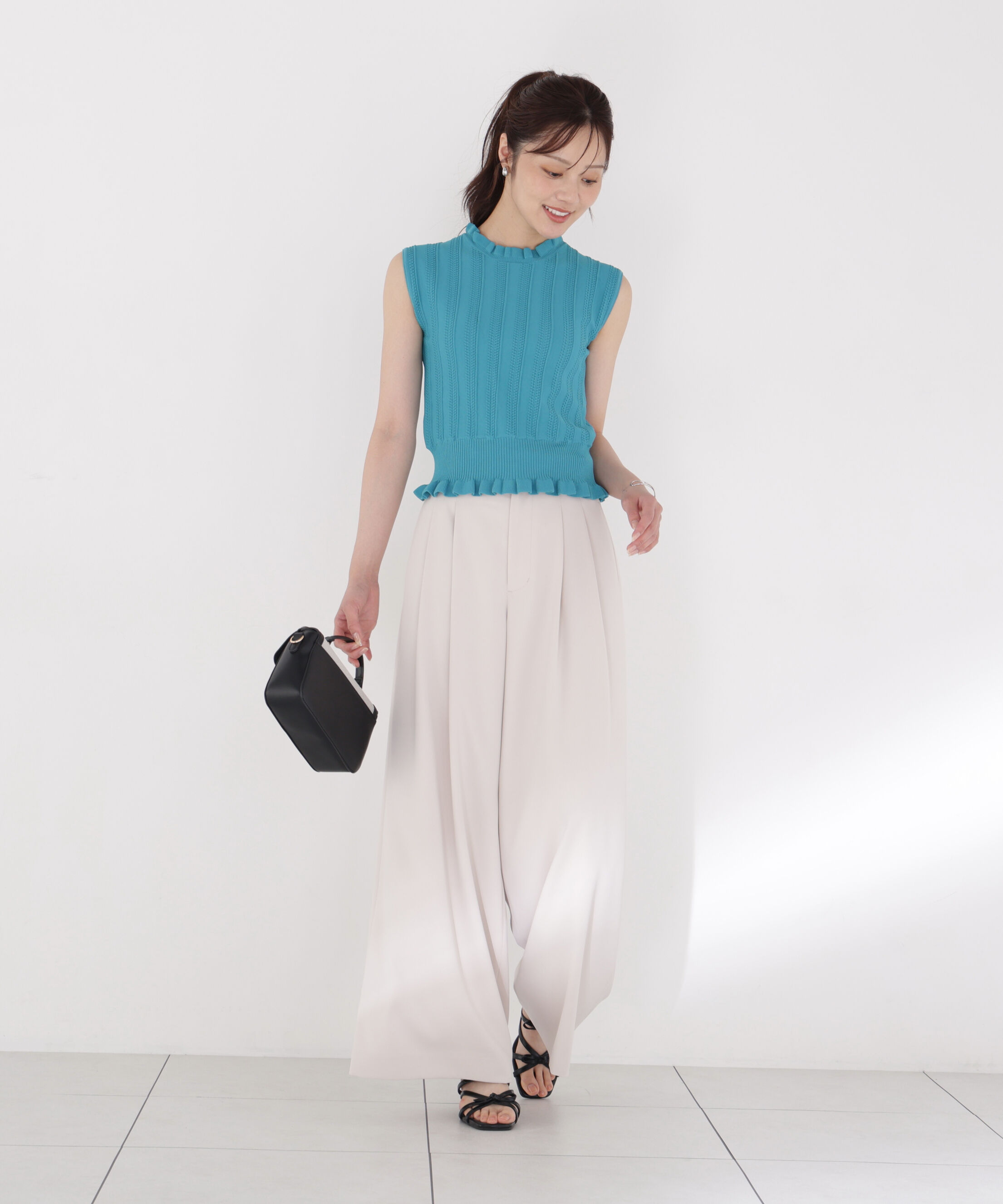 PROPORTION BODY DRESSING「レース編みノースリーブニット」|ニット・セーター|