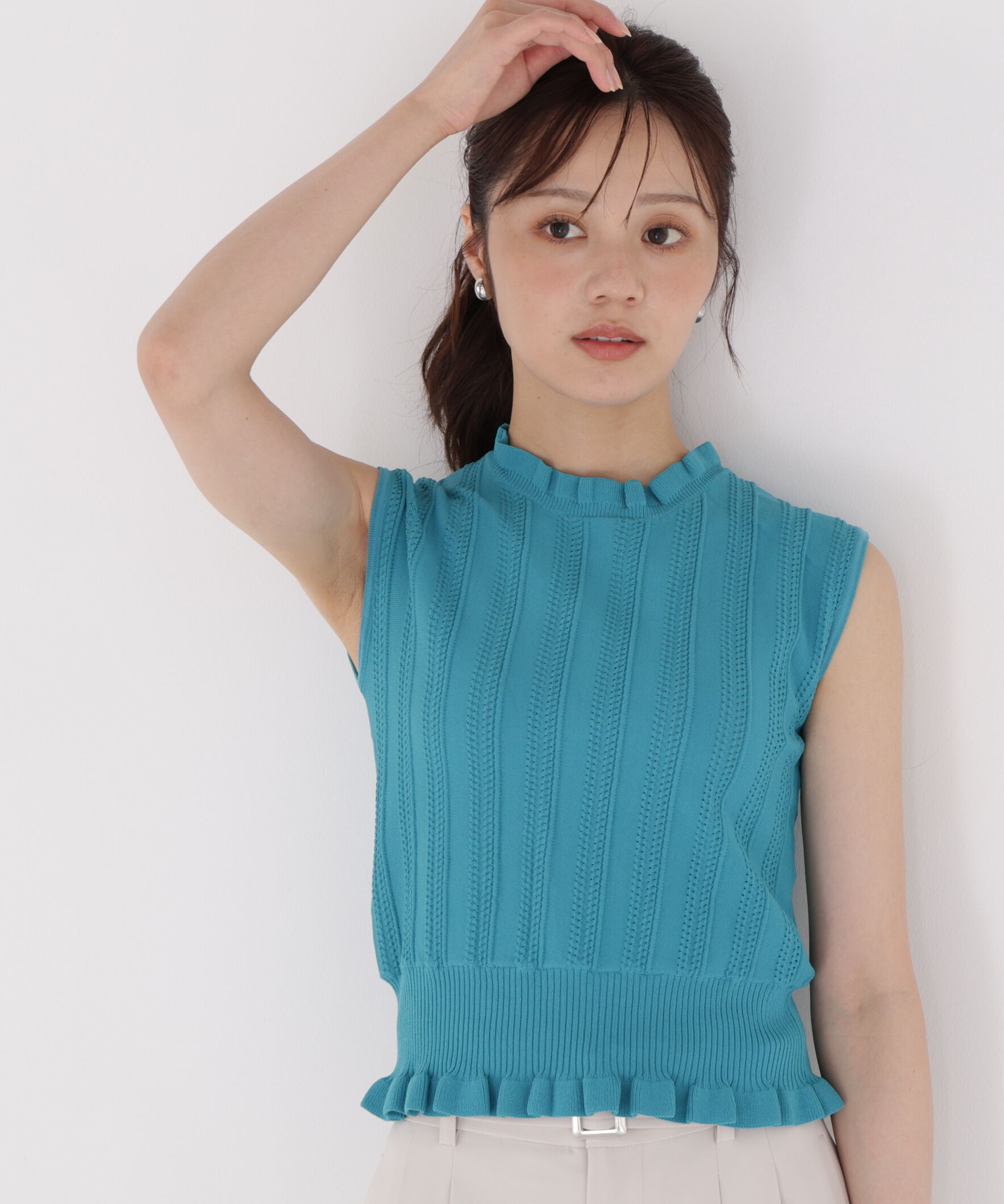PROPORTION BODY DRESSING「レース編みノースリーブニット」|ニット・セーター|