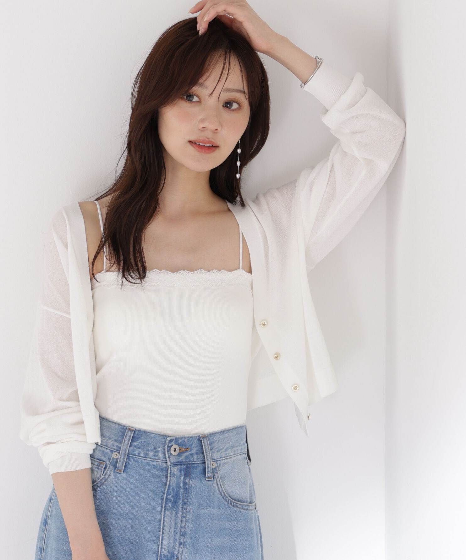PROPORTION BODY DRESSING「レースカップ付きキャミソール」|Tシャツ・カットソー|ホワイト