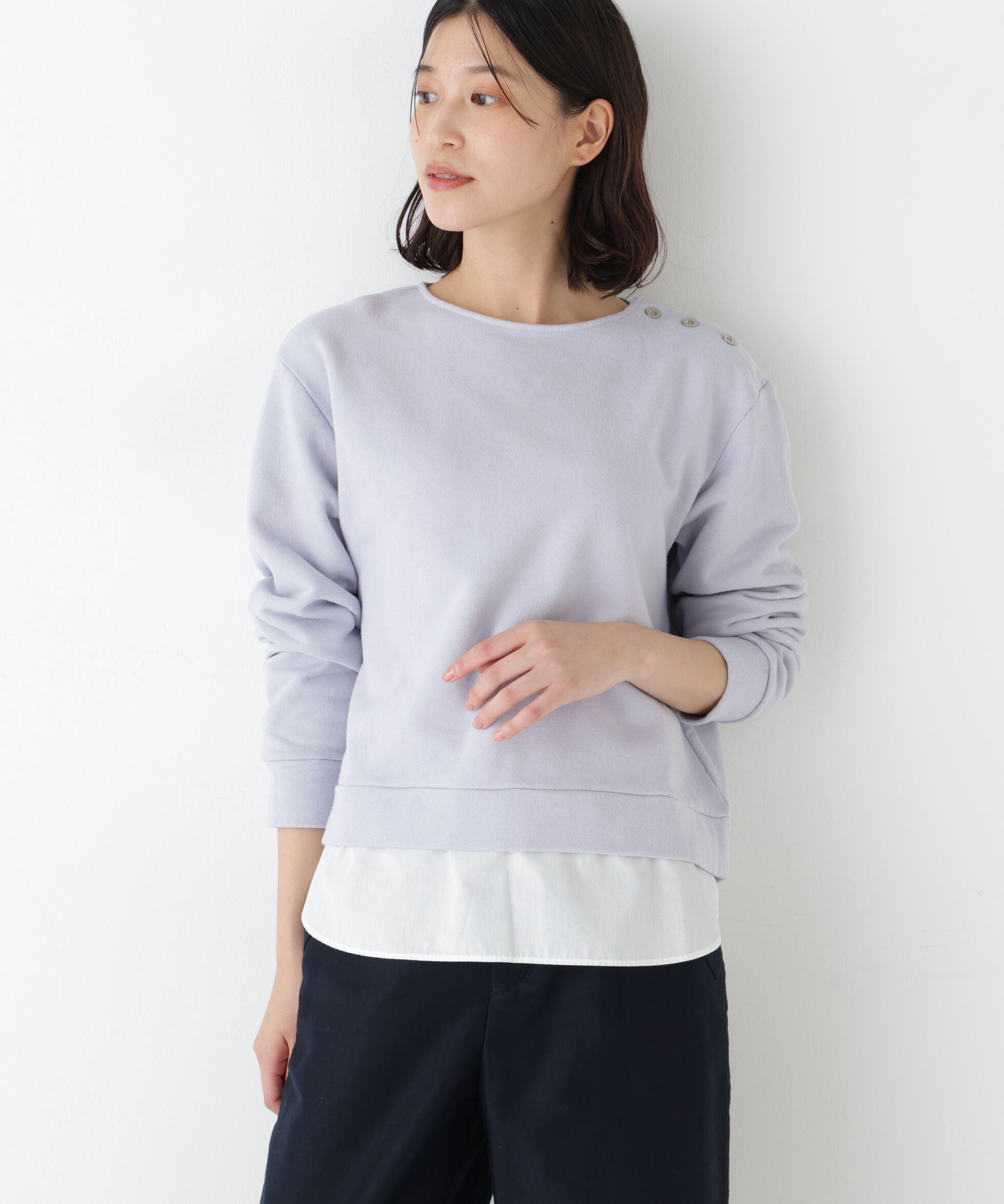  「◆シャツテールドッキングプルオーバー」|Tシャツ・カットソー|ラベンダー