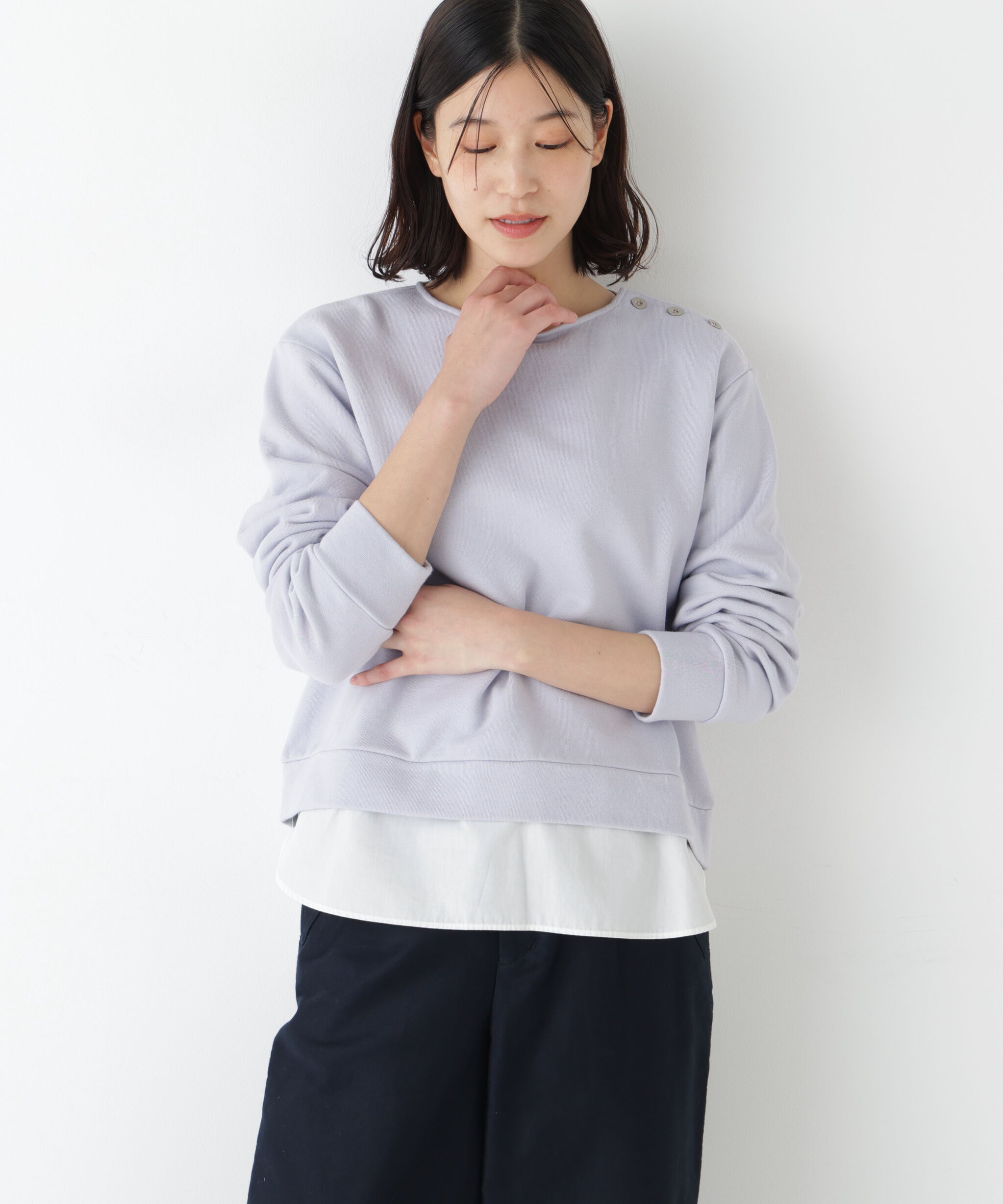  「◆シャツテールドッキングプルオーバー」|Tシャツ・カットソー|