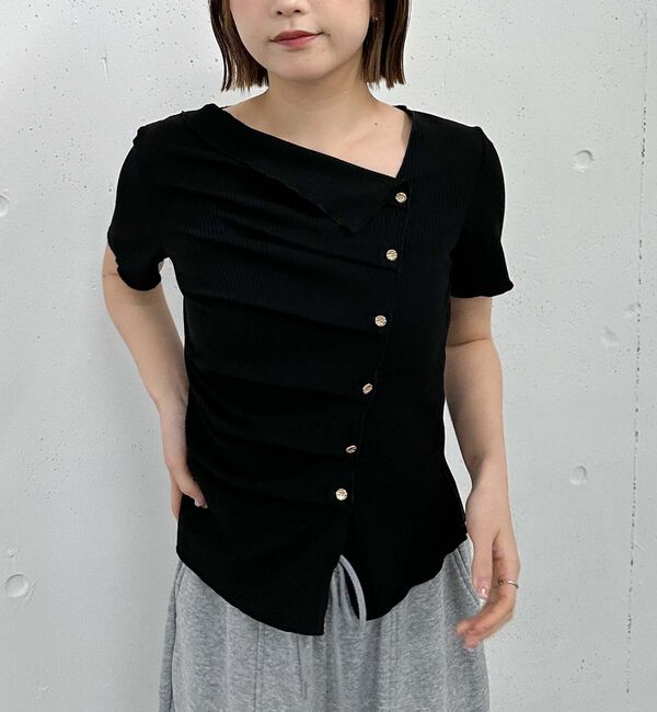 archives「アシメタックボタンカットＴＯＰＳ　５Ｓ」|Tシャツ・カットソー|
