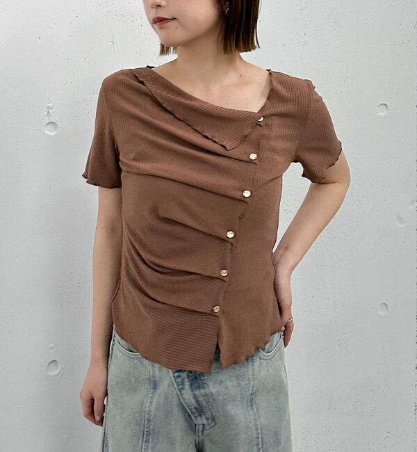 archives「アシメタックボタンカットＴＯＰＳ　５Ｓ」|Tシャツ・カットソー|