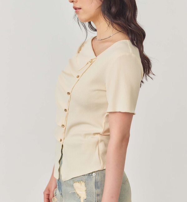 archives「アシメタックボタンカットＴＯＰＳ　５Ｓ」|Tシャツ・カットソー|