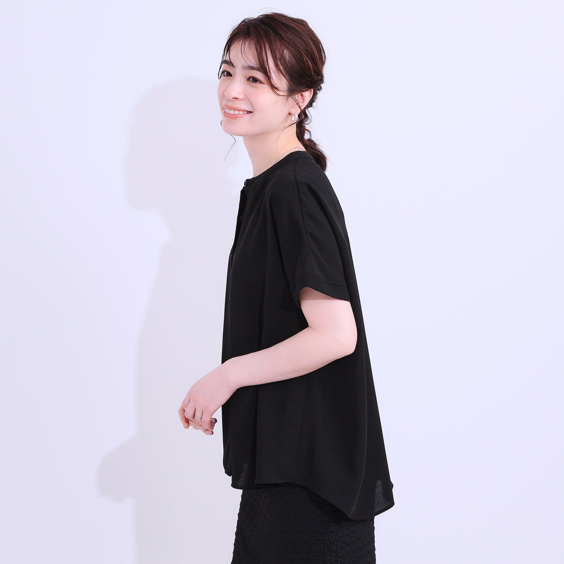 SHOO･LA･RUE「【洗える/プチプラ】大人の抜け感をプラスする バンドカラーシャツ」|シャツ・ブラウス|