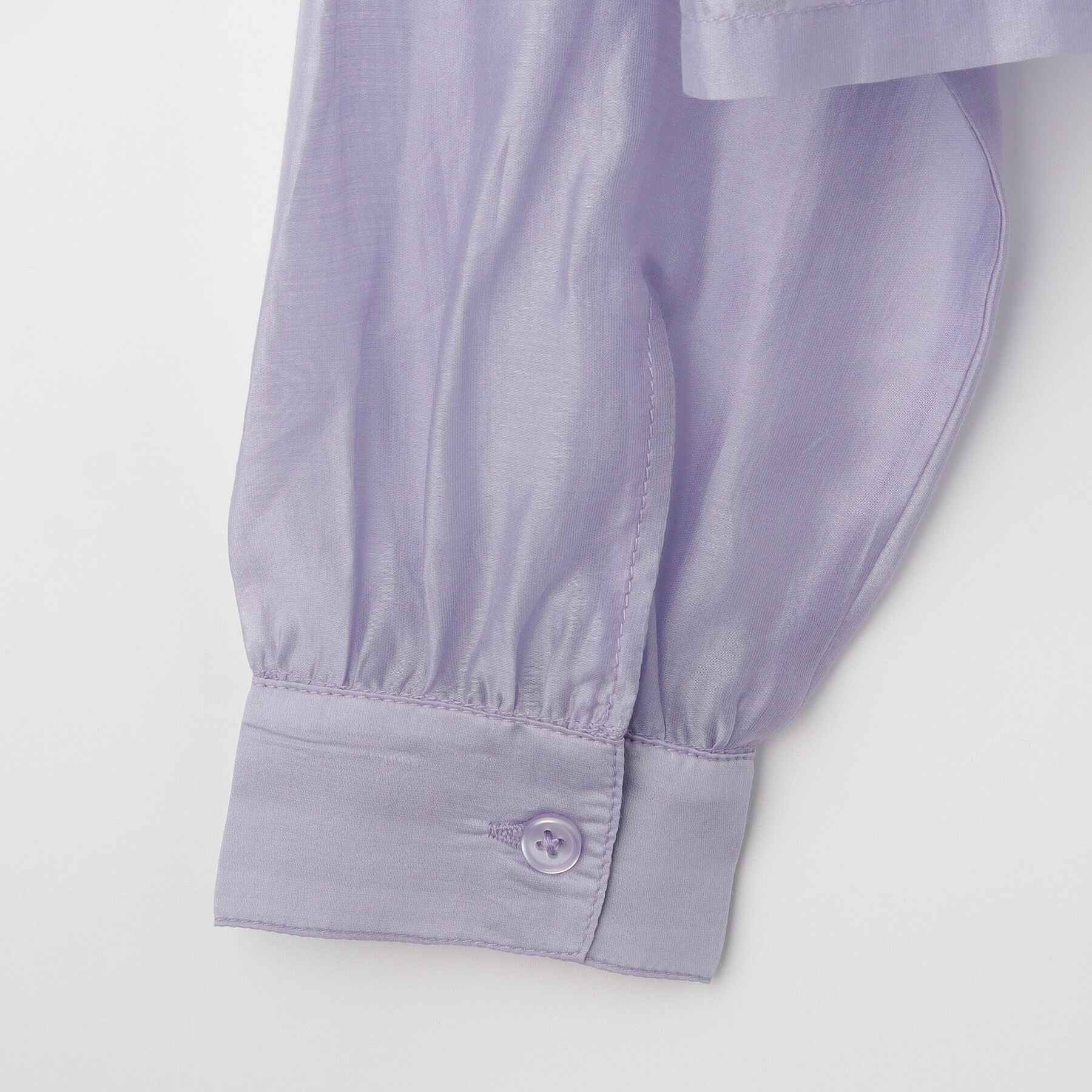 SHOO･LA･RUE「【130-150cm】程よい肌見せが叶う クロップドシアーシャツ」|シャツ・ブラウス|