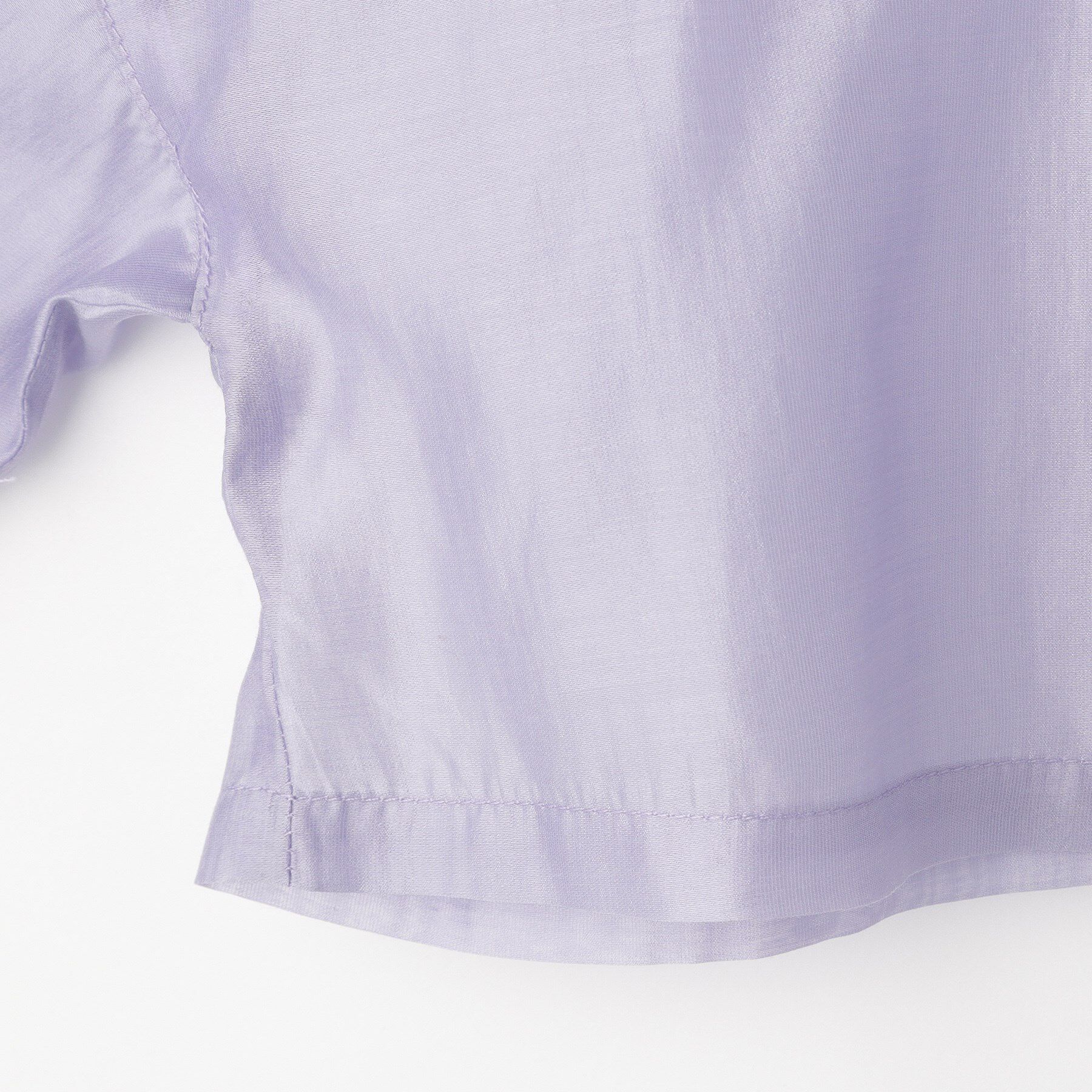 SHOO･LA･RUE「【130-150cm】程よい肌見せが叶う クロップドシアーシャツ」|シャツ・ブラウス|