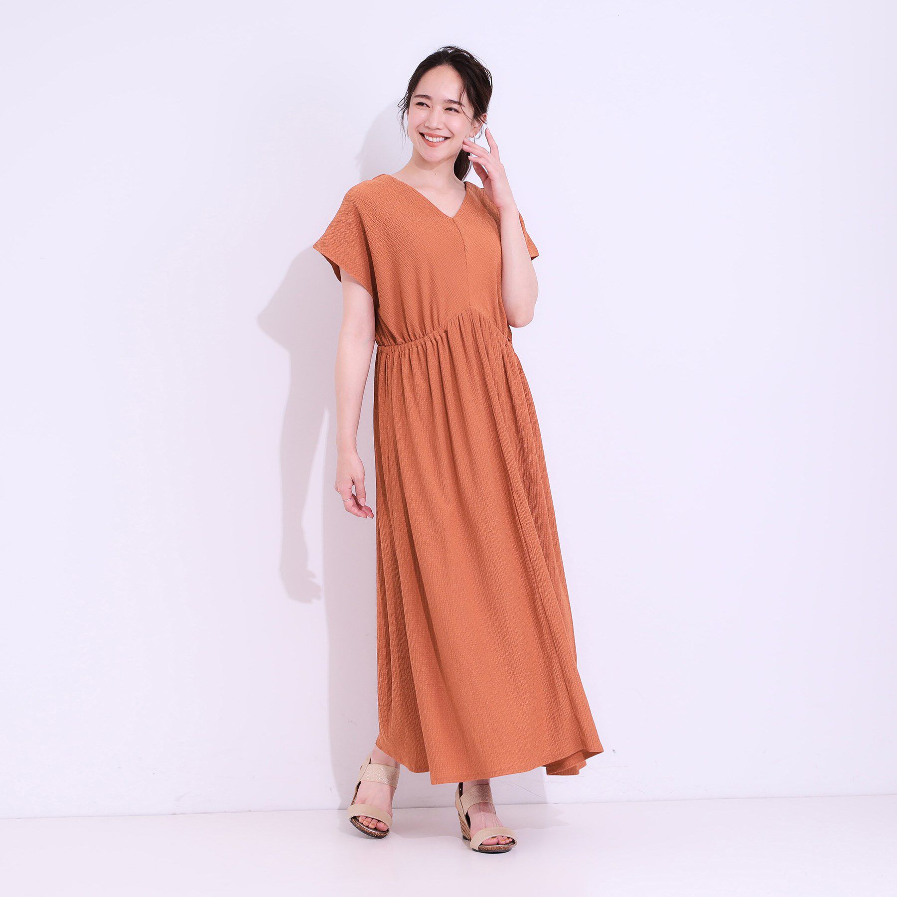 SHOO･LA･RUE「【前後2WAY】さらりと大人上品に 楊柳フレンチワンピース」|ワンピース|
