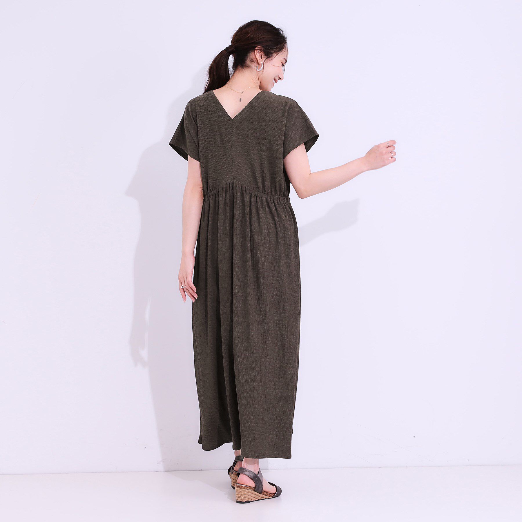 SHOO･LA･RUE「【前後2WAY】さらりと大人上品に 楊柳フレンチワンピース」|ワンピース|