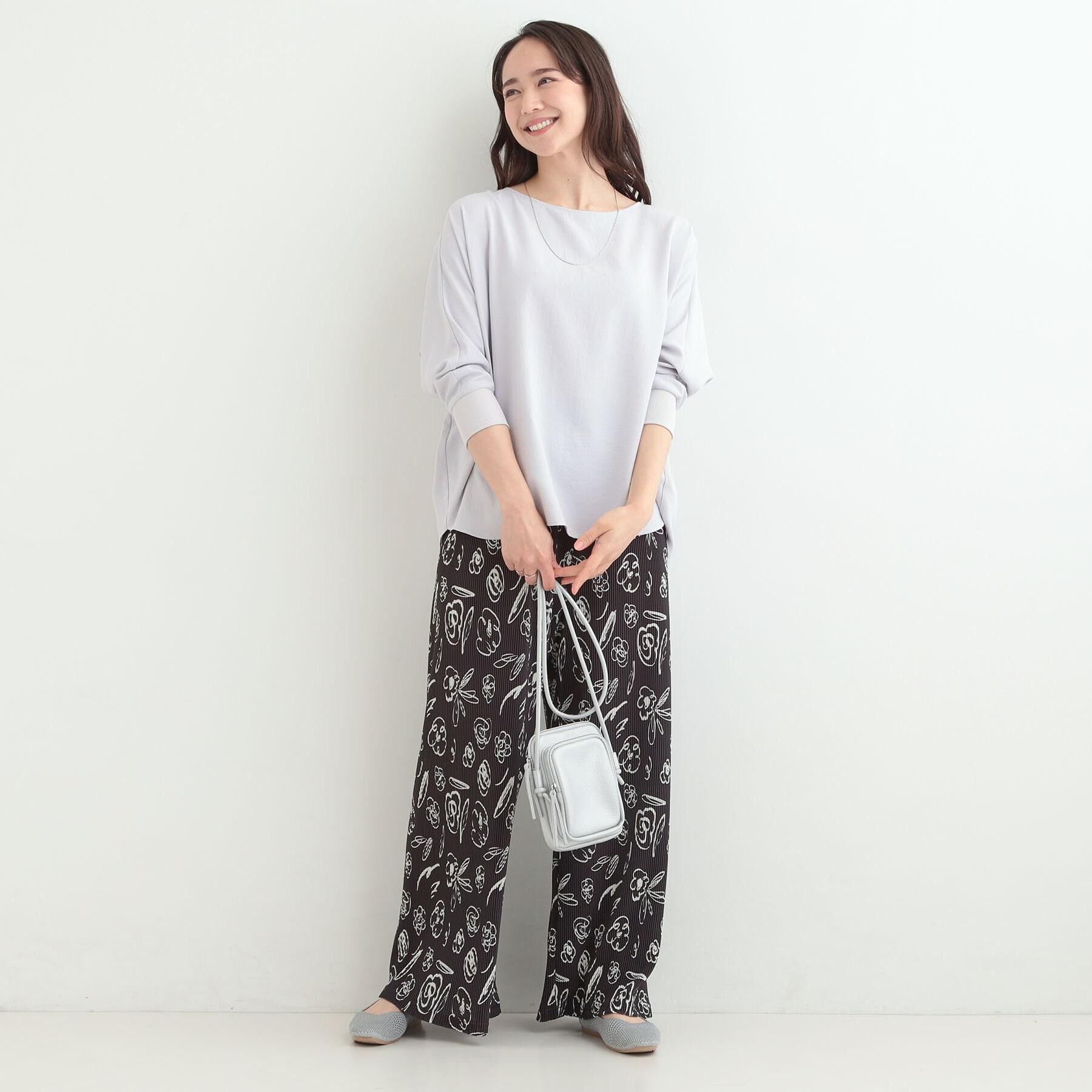 SHOO･LA･RUE「【洗濯機可/柄が選べる】さらさら楽ちん プリーツ ワイドパンツ」|その他|