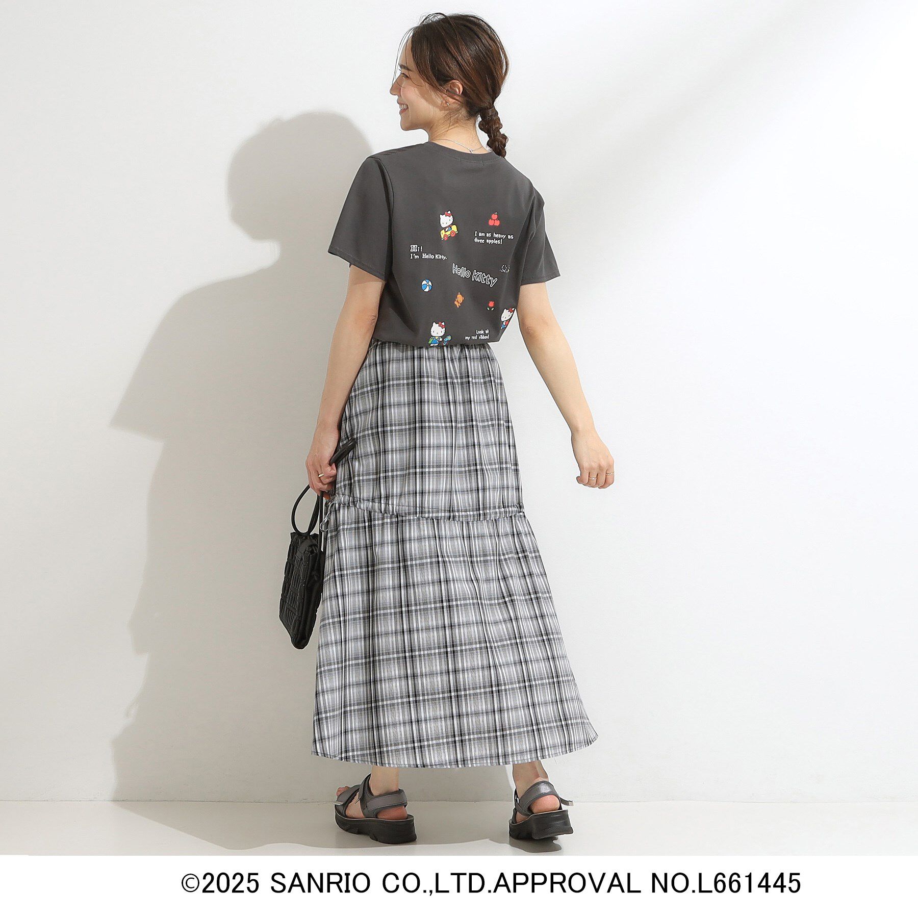 SHOO･LA･RUE「【HELLO KITTYコラボ】【SHOO ICE／汗染み軽減／UVカット】コンパクトTシャツ」|Tシャツ・カットソー|