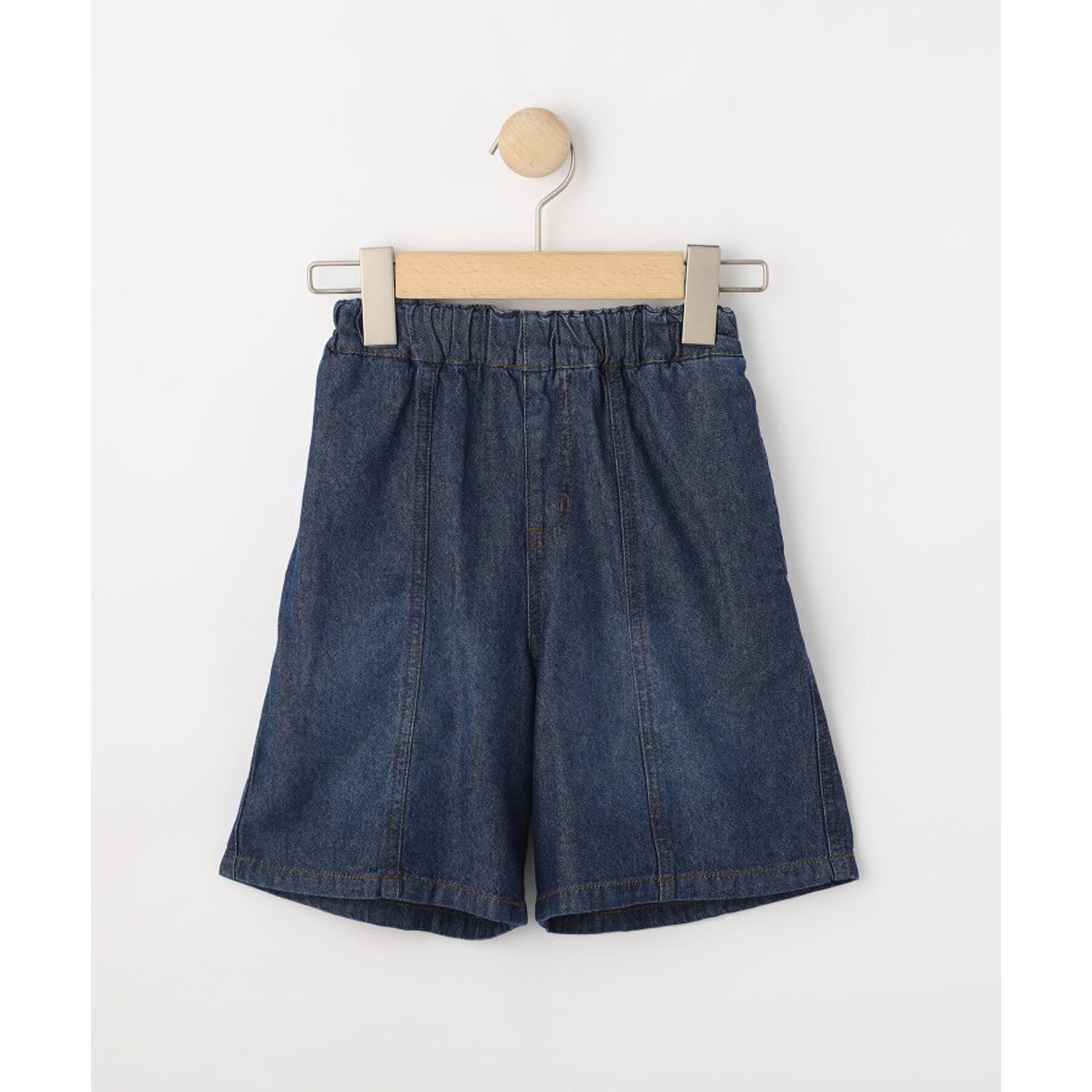 SHOO･LA･RUE「【100-150cm/ひんやり】ゆったりシルエットの デニムハーフパンツ」|その他|ブルー(093)