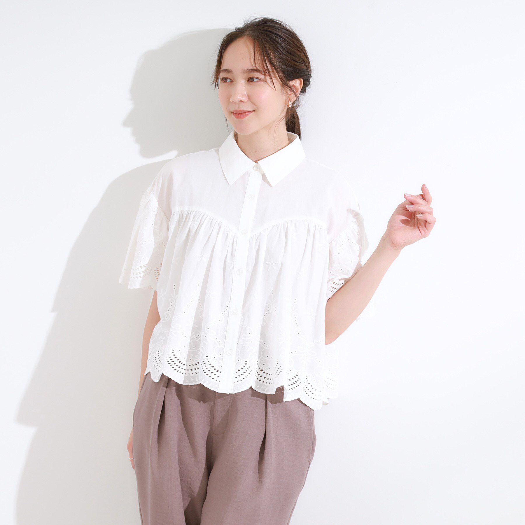 SHOO･LA･RUE「コーデの主役になる スカラップレースブラウス」|シャツ・ブラウス|