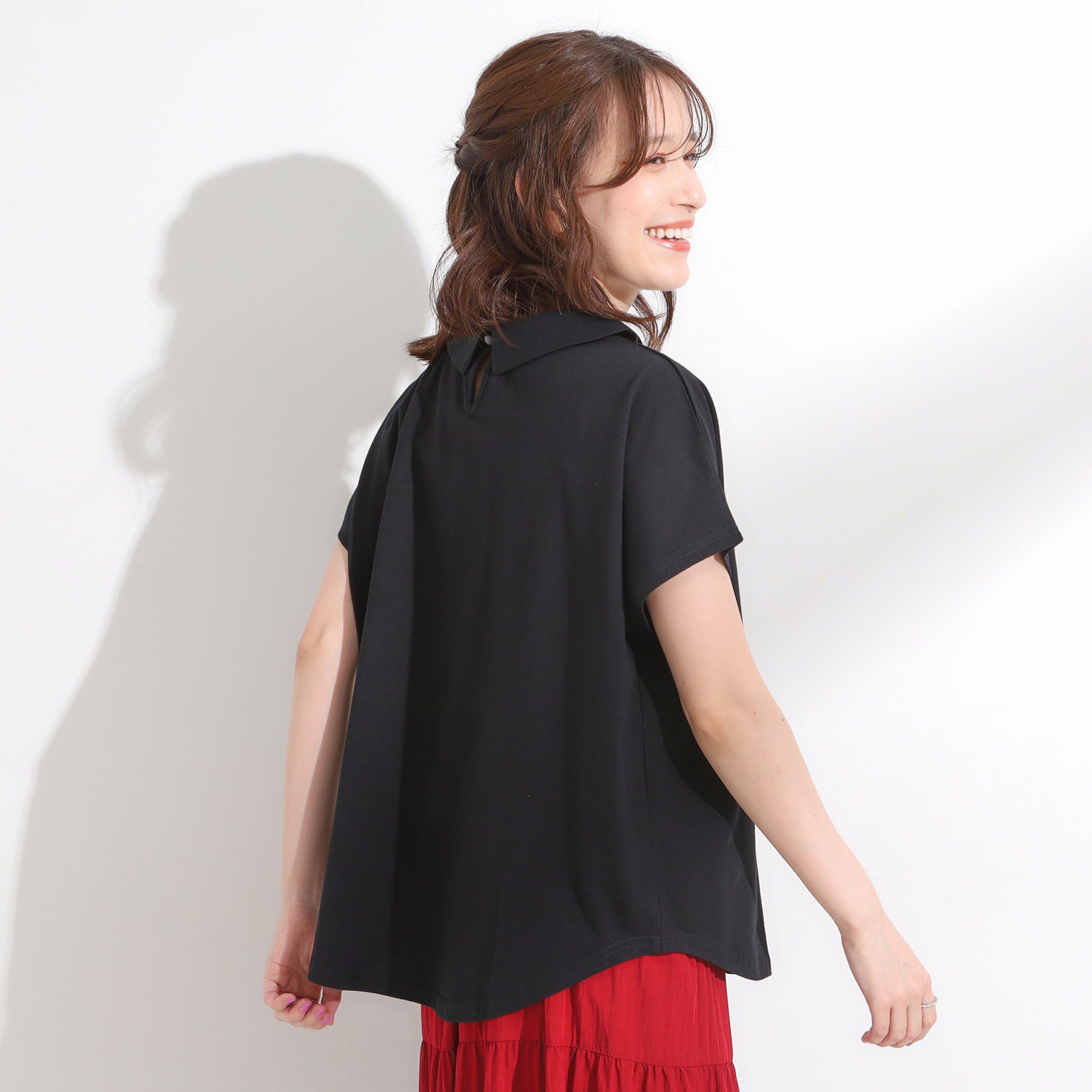 SHOO･LA･RUE「【S-LL】こだわりの襟バランスが大人かわいい ボックスシルエットトップス」|Tシャツ・カットソー|
