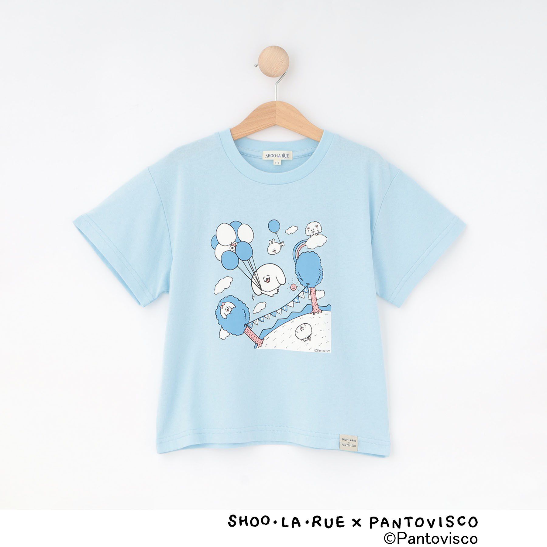 SHOO･LA･RUE「【パントビスコ／ぺろち】プリントTシャツ」|Tシャツ・カットソー|サックスブルー(49