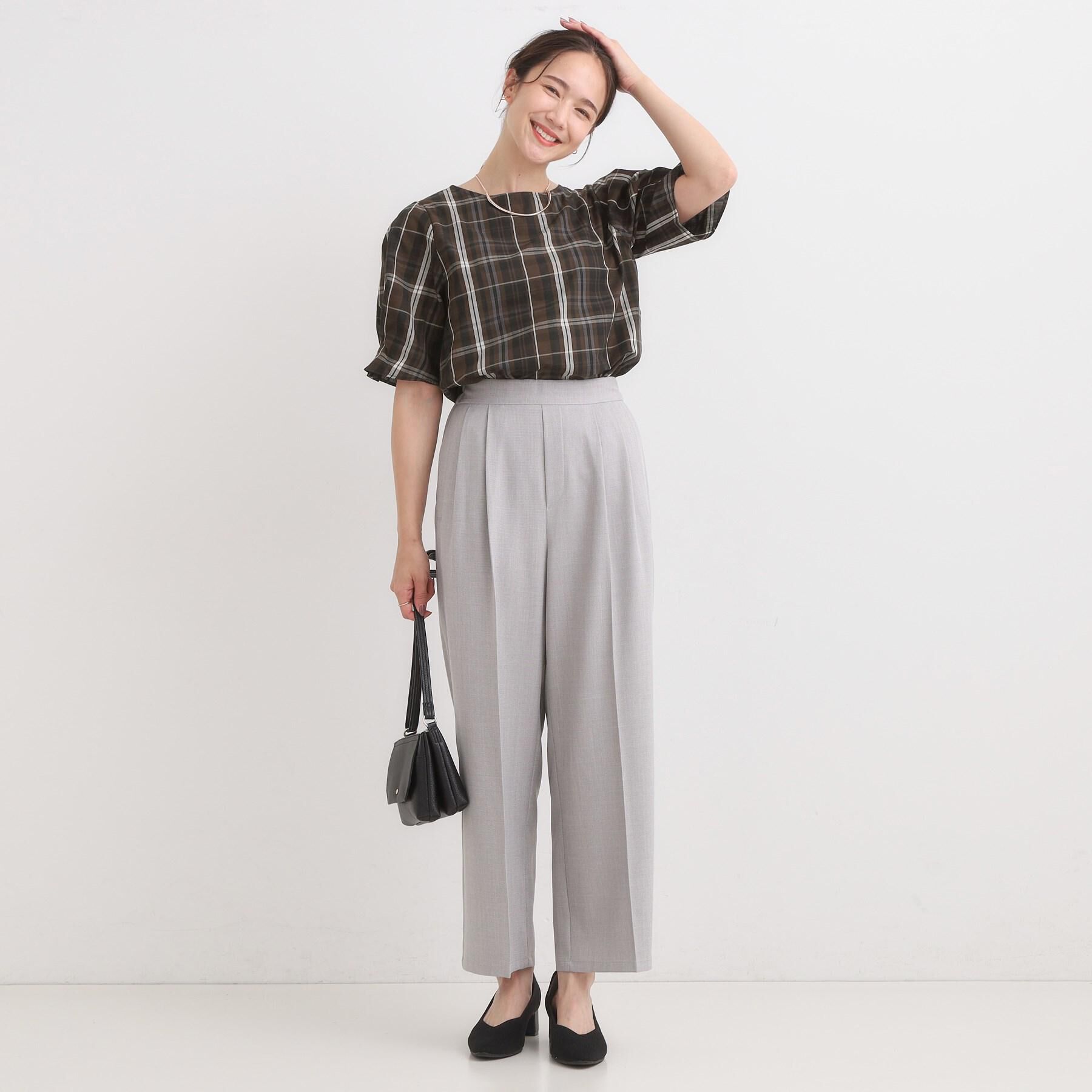SHOO･LA･RUE「【S-LL/セットアップ可/洗濯後しわになりにくい】きちんと見え タックワイドパンツ」|その他|