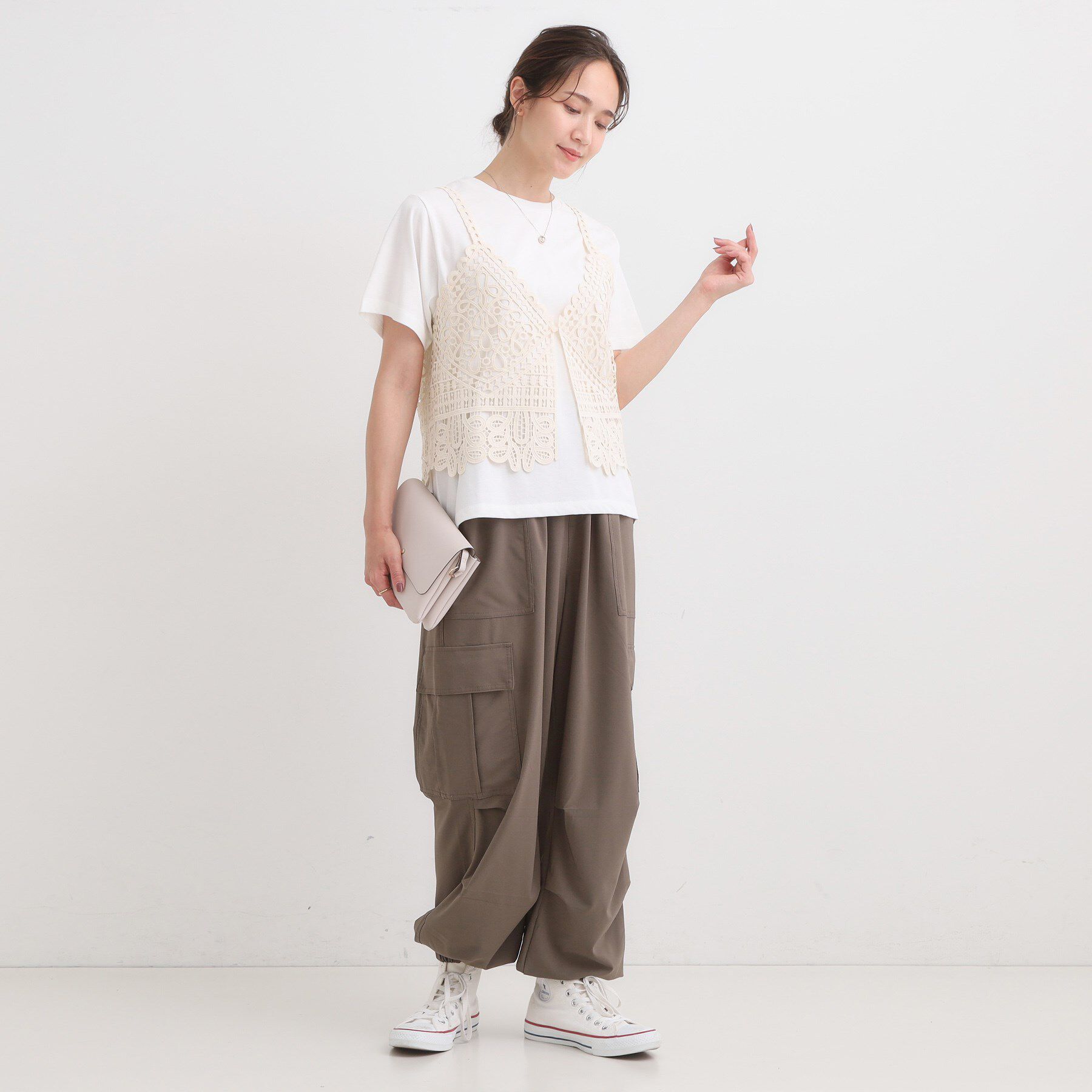 SHOO･LA･RUE「【2点セット/ひんやり】レースビスチェ＋Tシャツ」|その他|