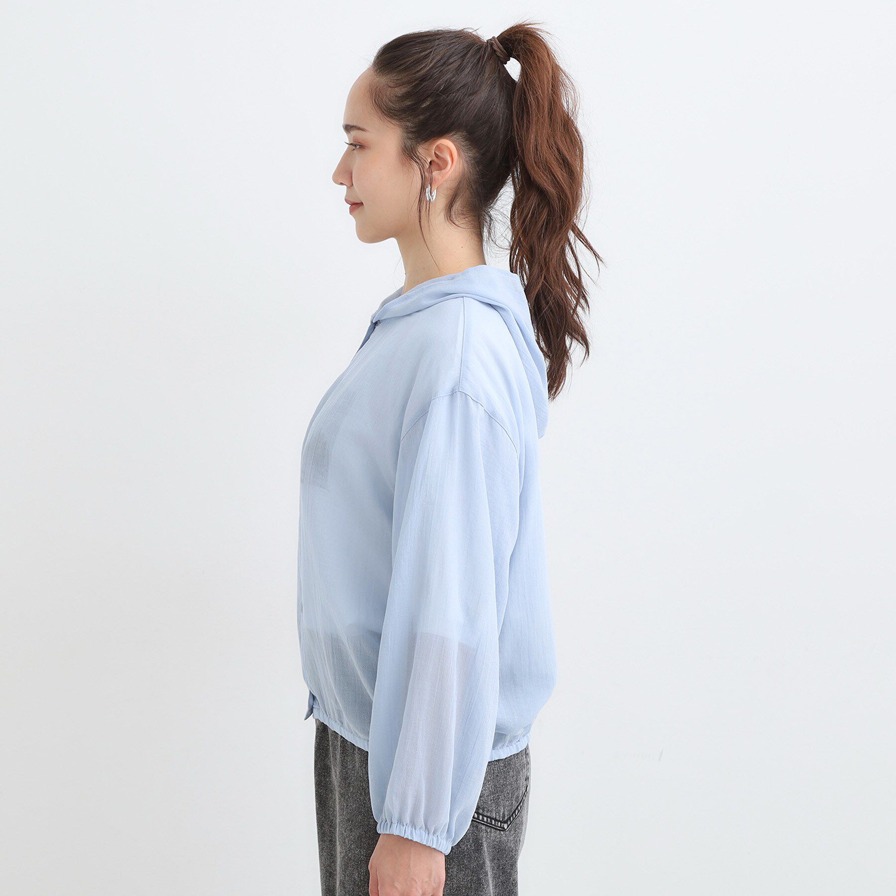 SHOO･LA･RUE「【S-LL】大人の抜け感 シアーボイルフーディパーカ」|パーカー|