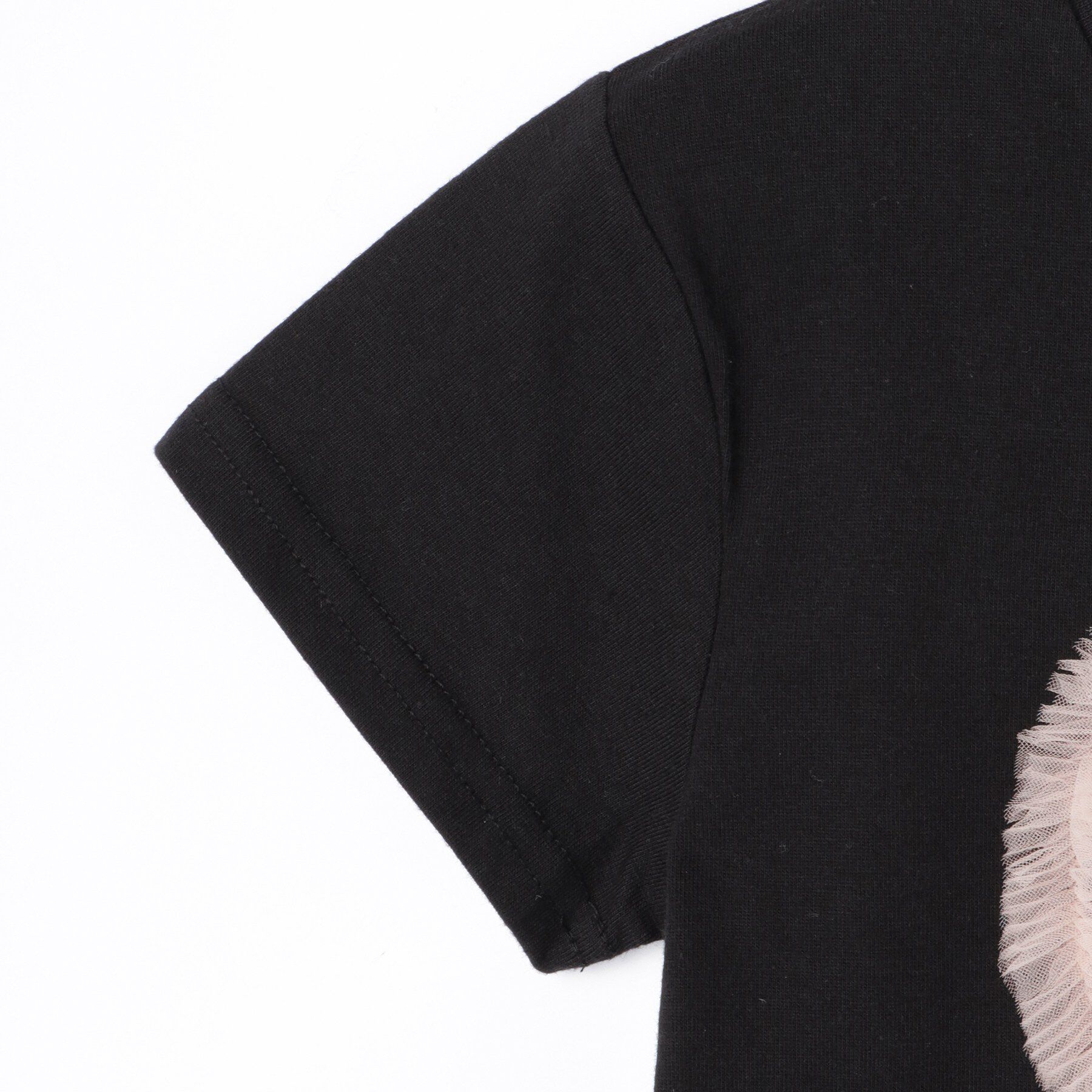 SHOO･LA･RUE「【100-150cm】ハートチュールＴシャツ」|Tシャツ・カットソー|