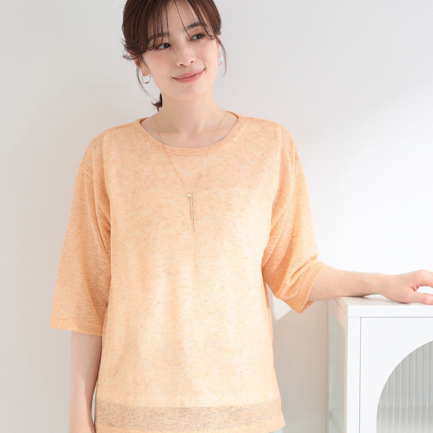 SHOO･LA･RUE「【2点セット】メランジシアートップス&times;タンクトップセット」|その他|オレンジ(060)