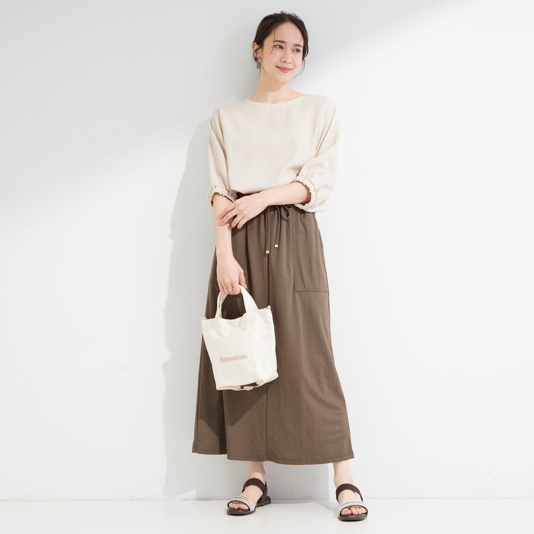SHOO･LA･RUE「【インせず着られる/洗濯後しわになりにくい】シボシボドルマンブラウス」|シャツ・ブラウス|