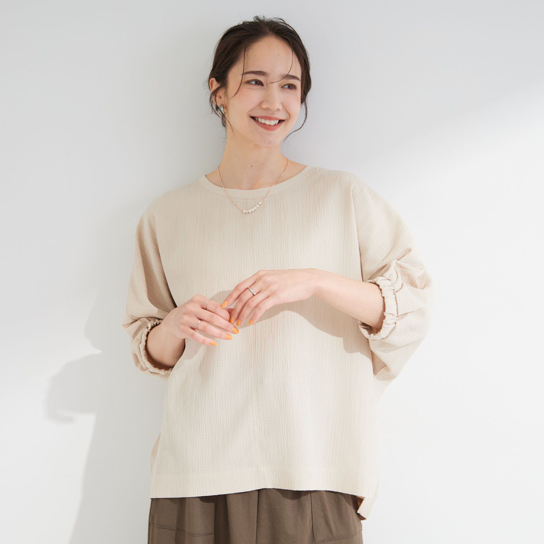 SHOO･LA･RUE「【インせず着られる/洗濯後しわになりにくい】シボシボドルマンブラウス」|シャツ・ブラウス|