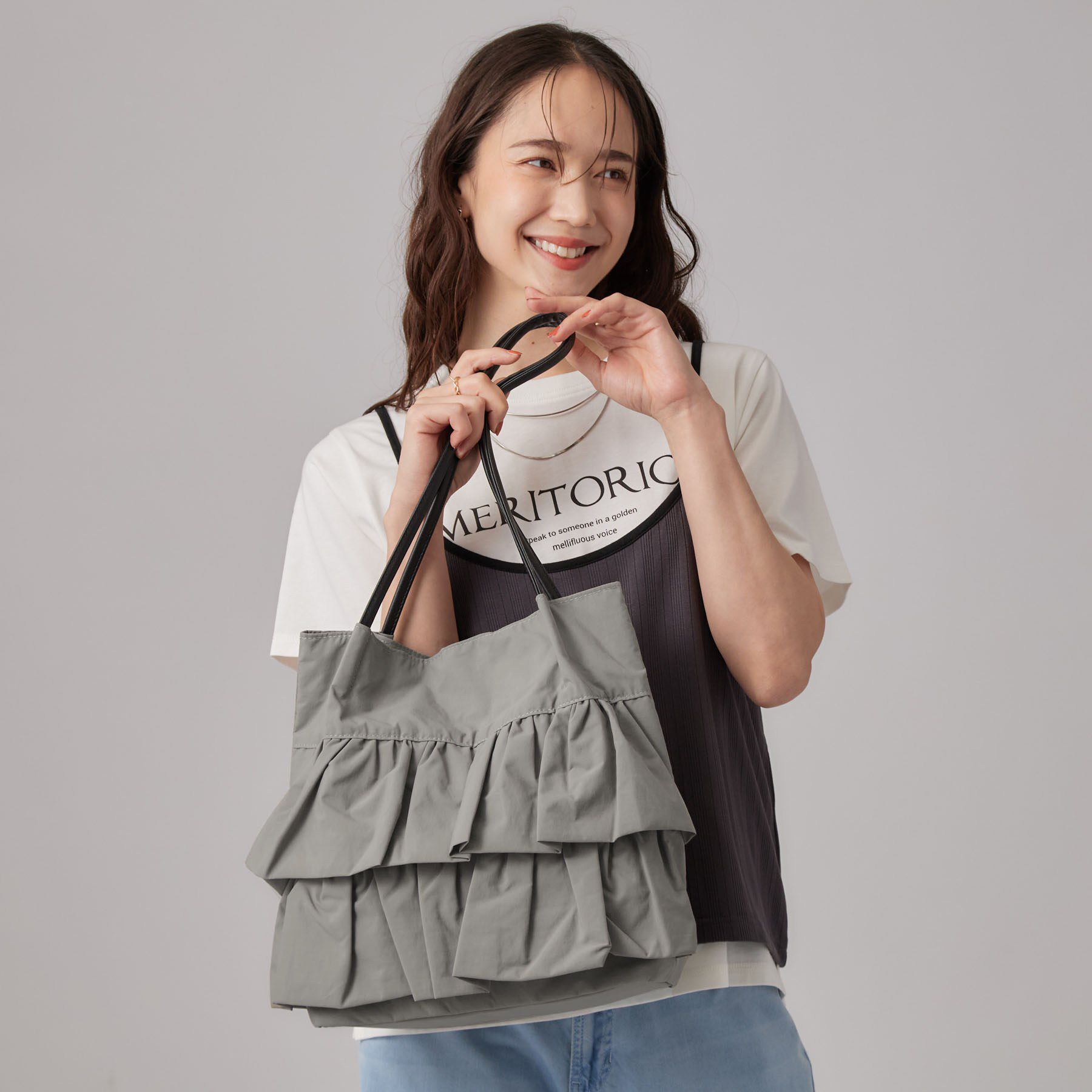 SHOO･LA･RUE「【撥水】フリルトートバッグ」|トートバッグ|
